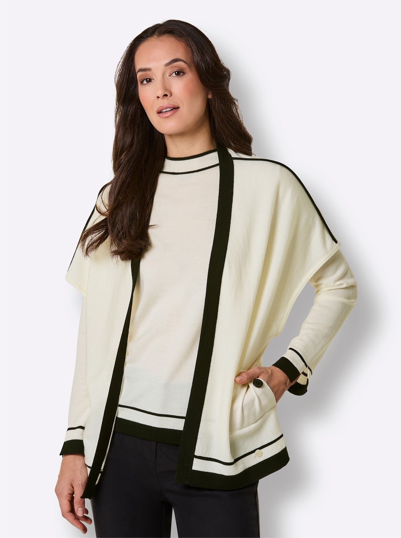 CREATION L PREMIUM Pull en tricot »Merino-Strick-Twinset«