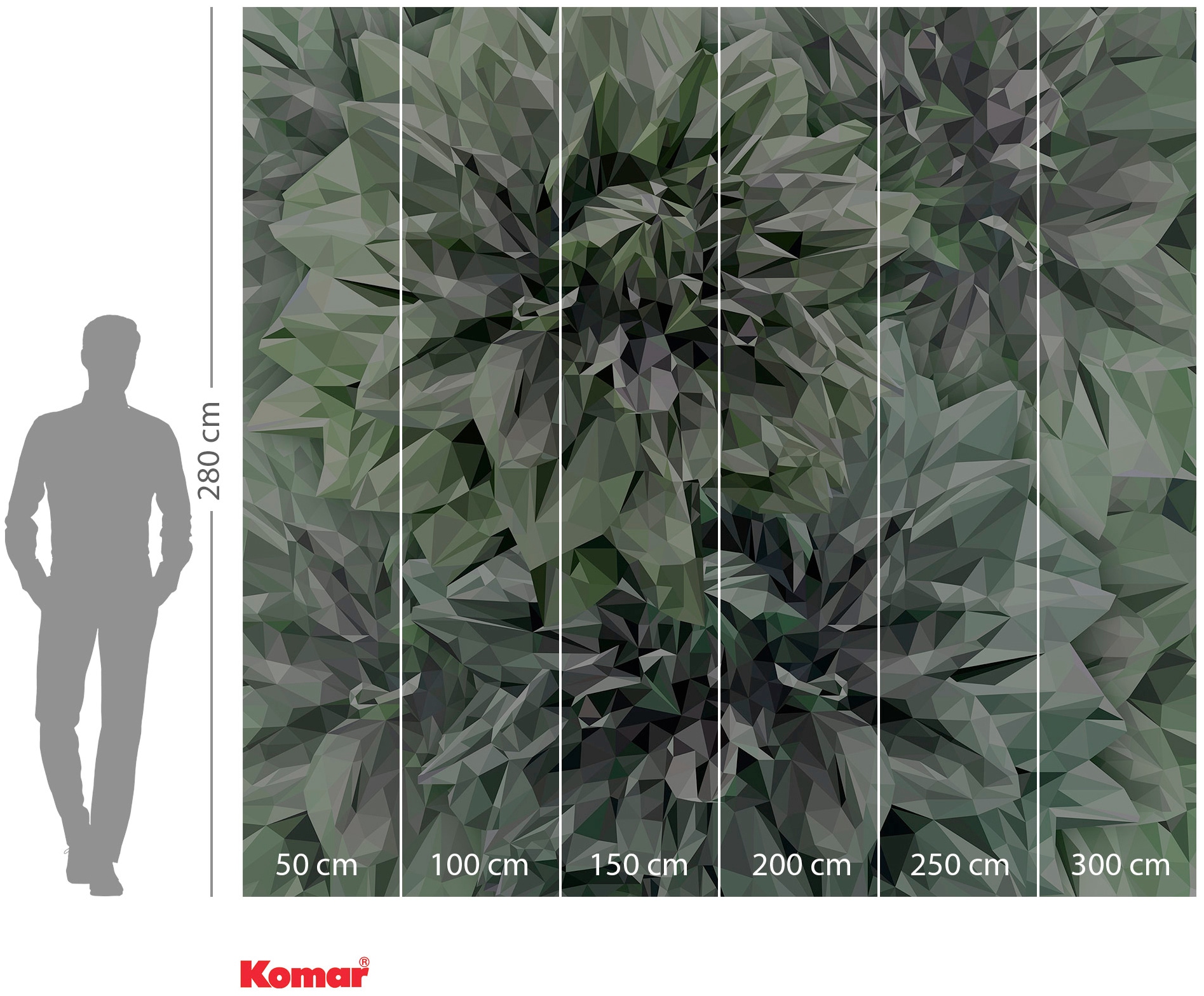 Komar Papier peint intissé »Digitaldruck Vlies -  Emerald Flowers - Grösse 300 x 280 cm« imprimé Wohnzimmer, Schlafzimmer