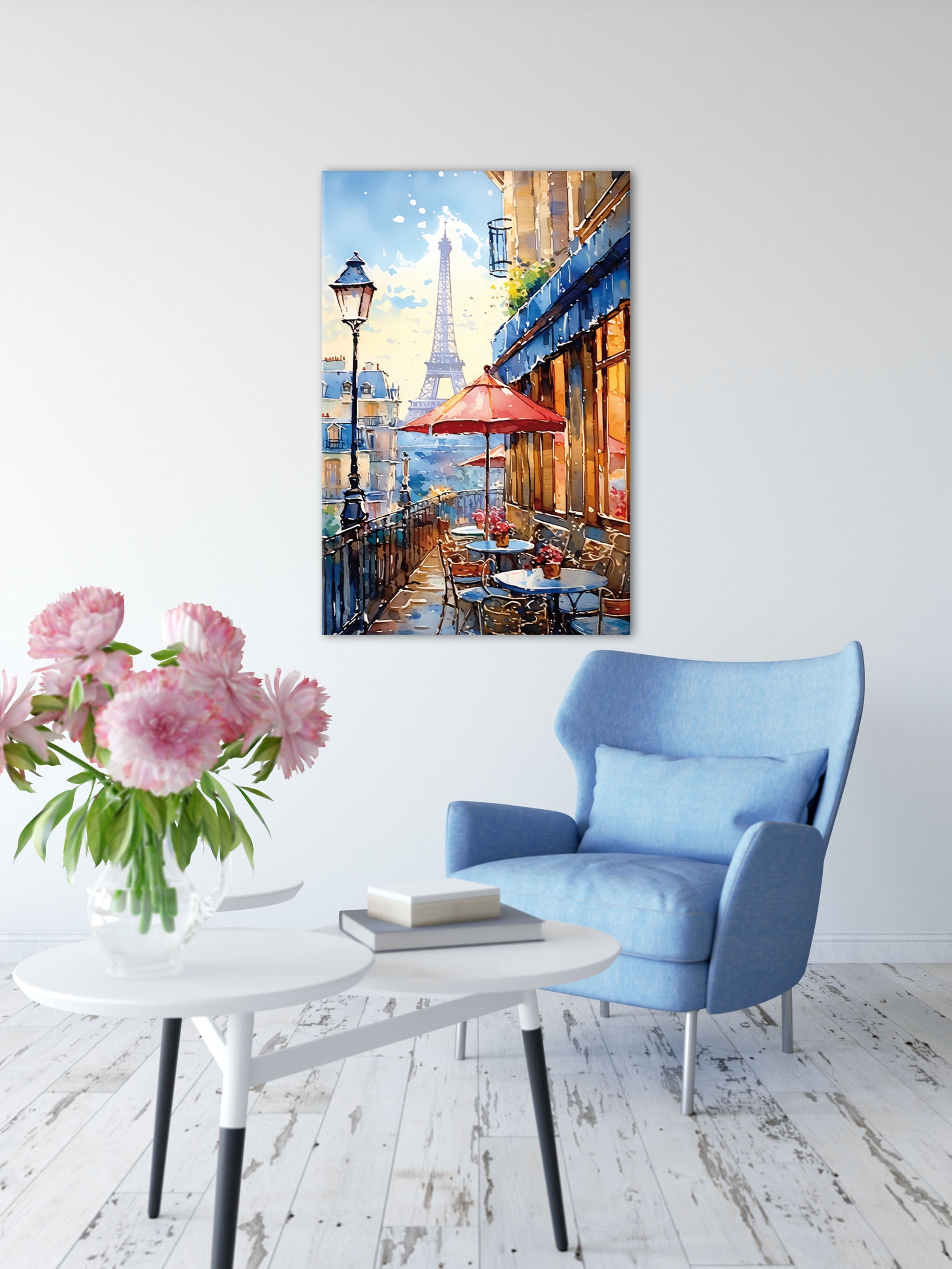 Bönninghoff Leinwandbild »Wandbild CAFE IN PARIS 60x90 cm – Leinwandbild Keilrahmen Deko modern« Cafe | Frankreich | Gebäude | Paris | Restaurant & Cafés | Stadt | Städte 1 Stk. tlg. auf Keilrahmen gespannt