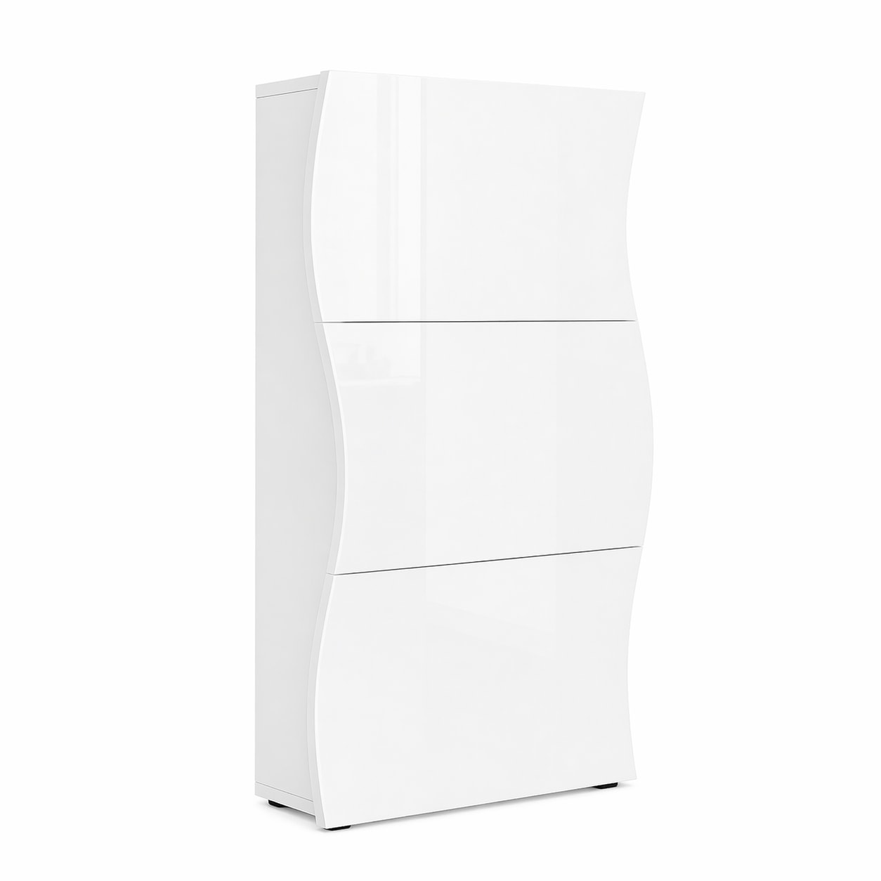 GOODproduct Armoire à chaussures »Luxor 3, Schuhklapper, Schuhkommode, Höhe 121 cm« UV-lackiert, Hochglanz, grifflos, 3-Klappen