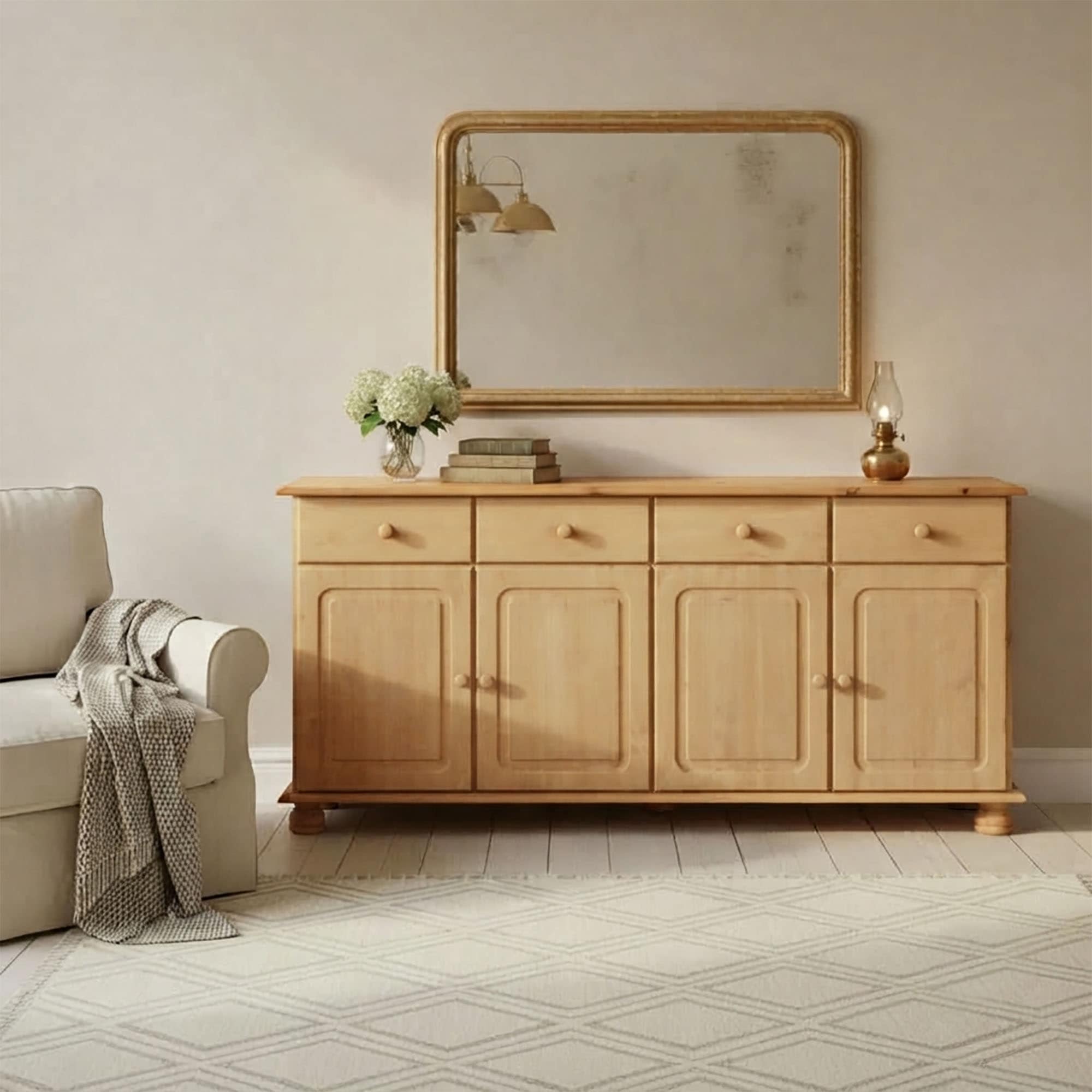 GOODproduct Sideboard »Mette« Kommode aus massivem Kiefernholz, Breite 156 cm