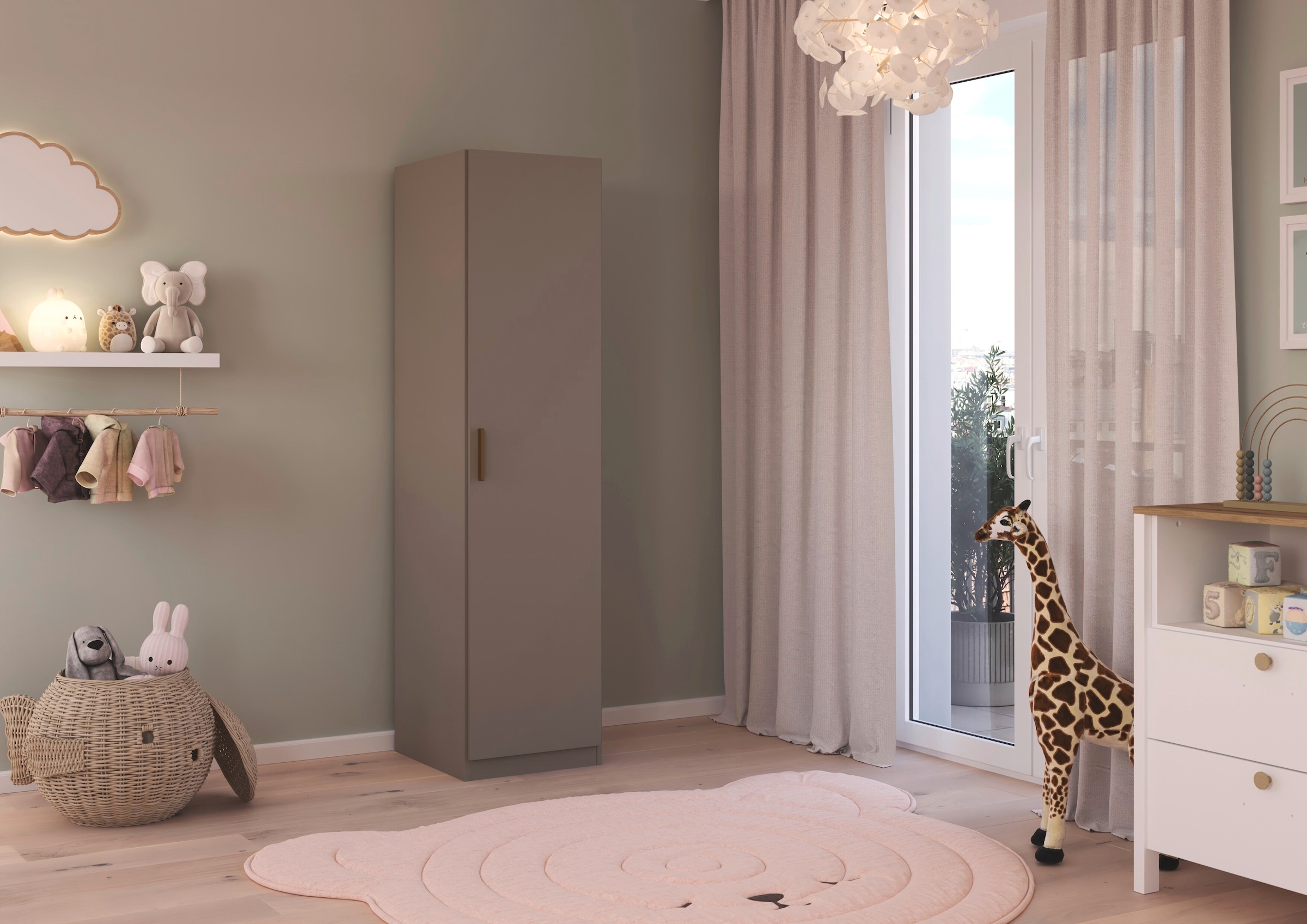 GOODproduct Armoires à vêtements »Schlafzimmer Garderobe Kinderzimmer WELTNEUHEIT ZELLARA by rauch-ONE« PATENTIERTES SCHNELLMONTAGESYSTEM Griff Goldfarben MADE IN GERMANY