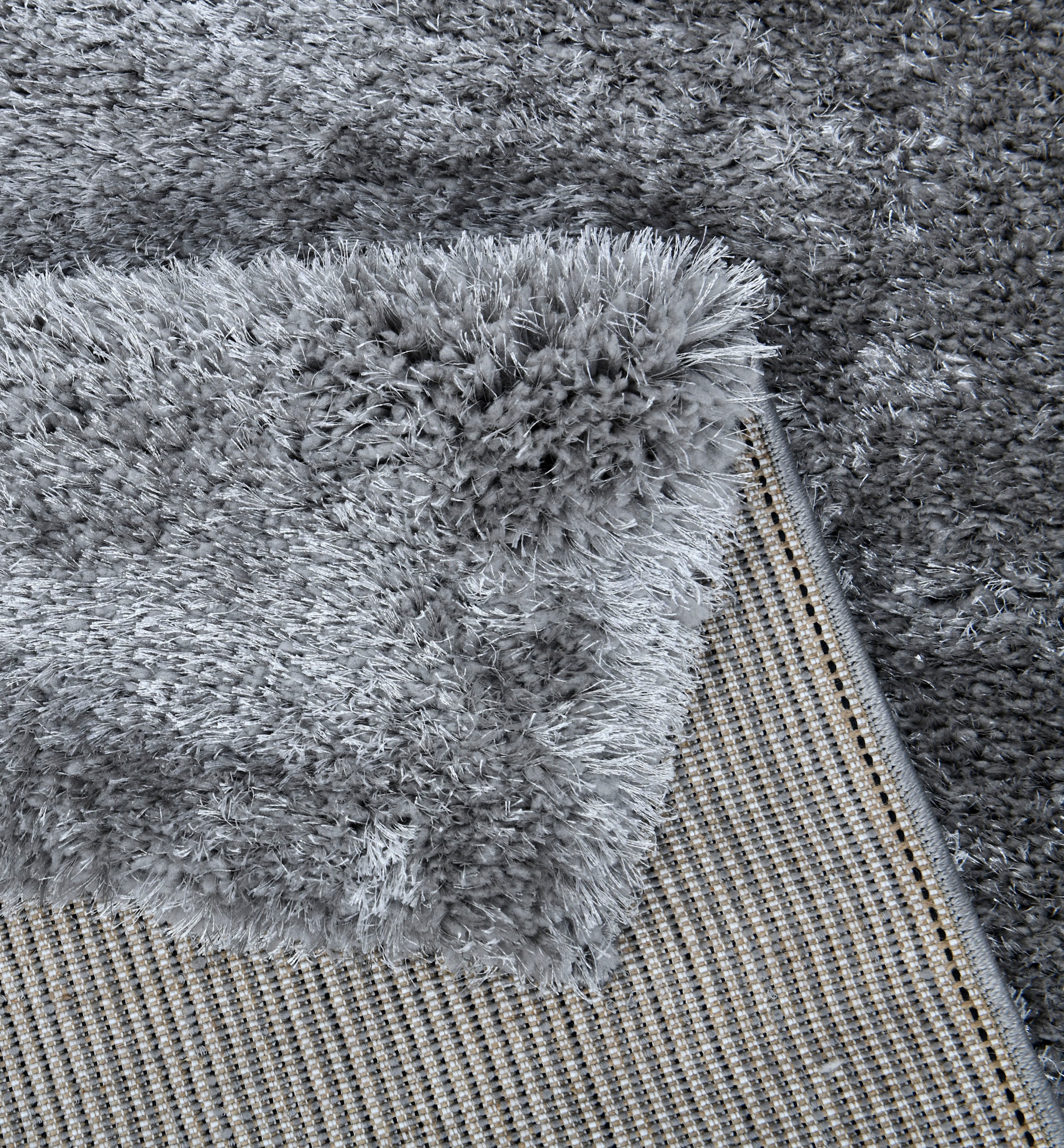 my home Bettumrandung »Malin« Höhe 43 mm 3 Stk. tlg. Hochflor, Shaggy, Uni-Farben, leichter glanz, Microfaser, Pflegeleicht