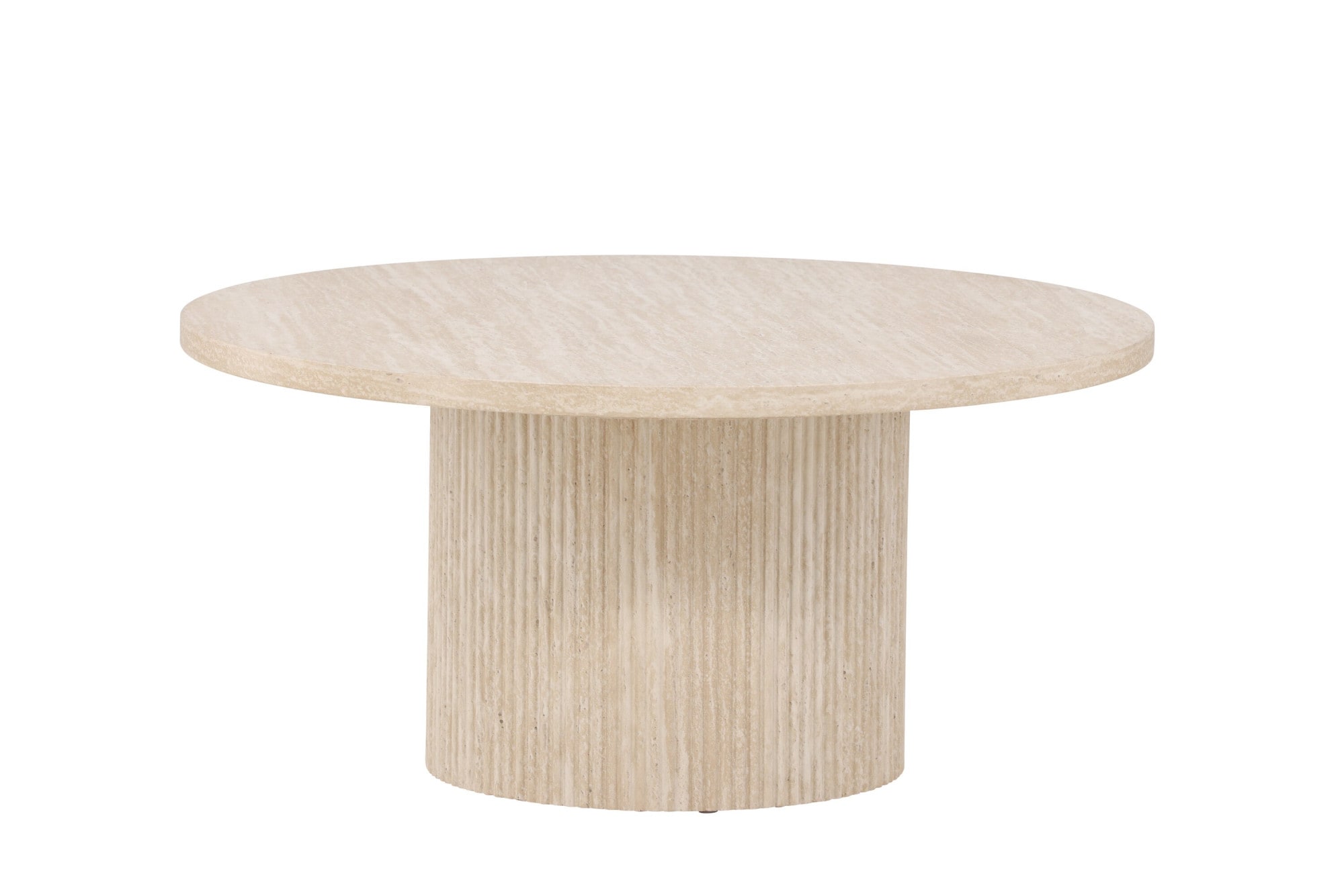 Venture Home Table basse »Härön, runder Couchtisch in Travertinoptik, Ø 80 cm« table basse, MDF, papier 3D, ronde, basse, élégante