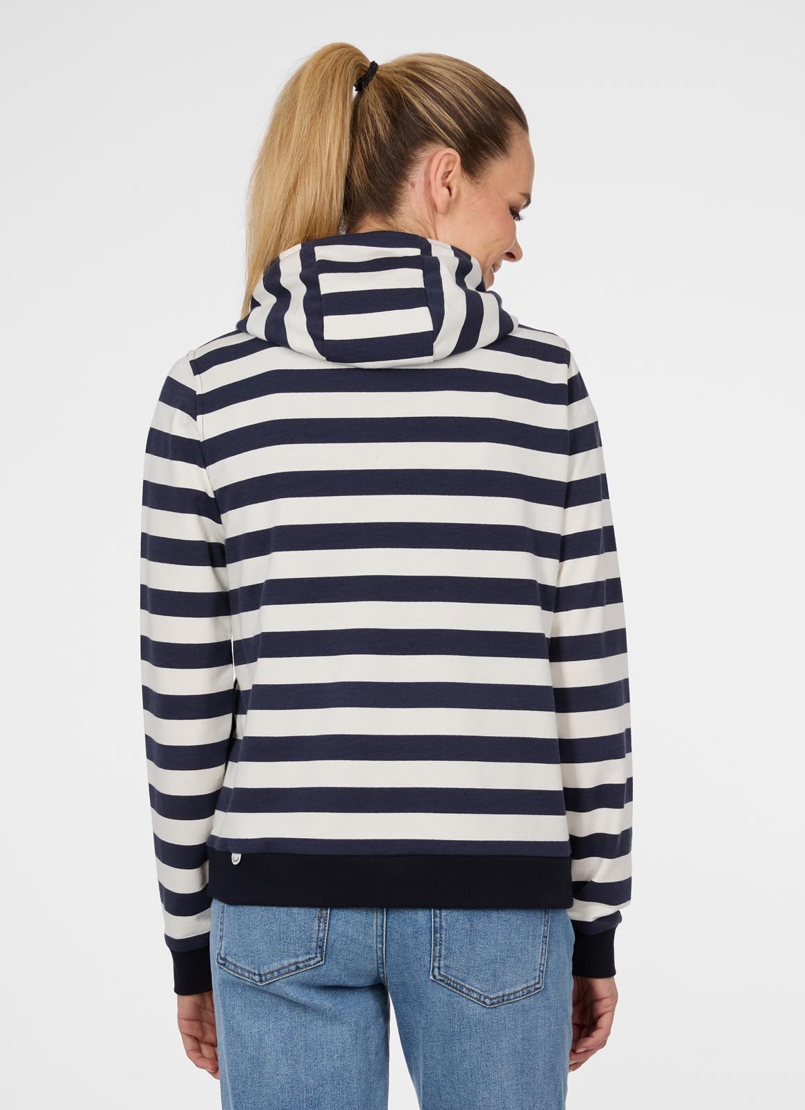 Ragwear Sweat à capuche »PARYA STRIPES« en mélange de coton, coupe normale, avec fermeture éclair