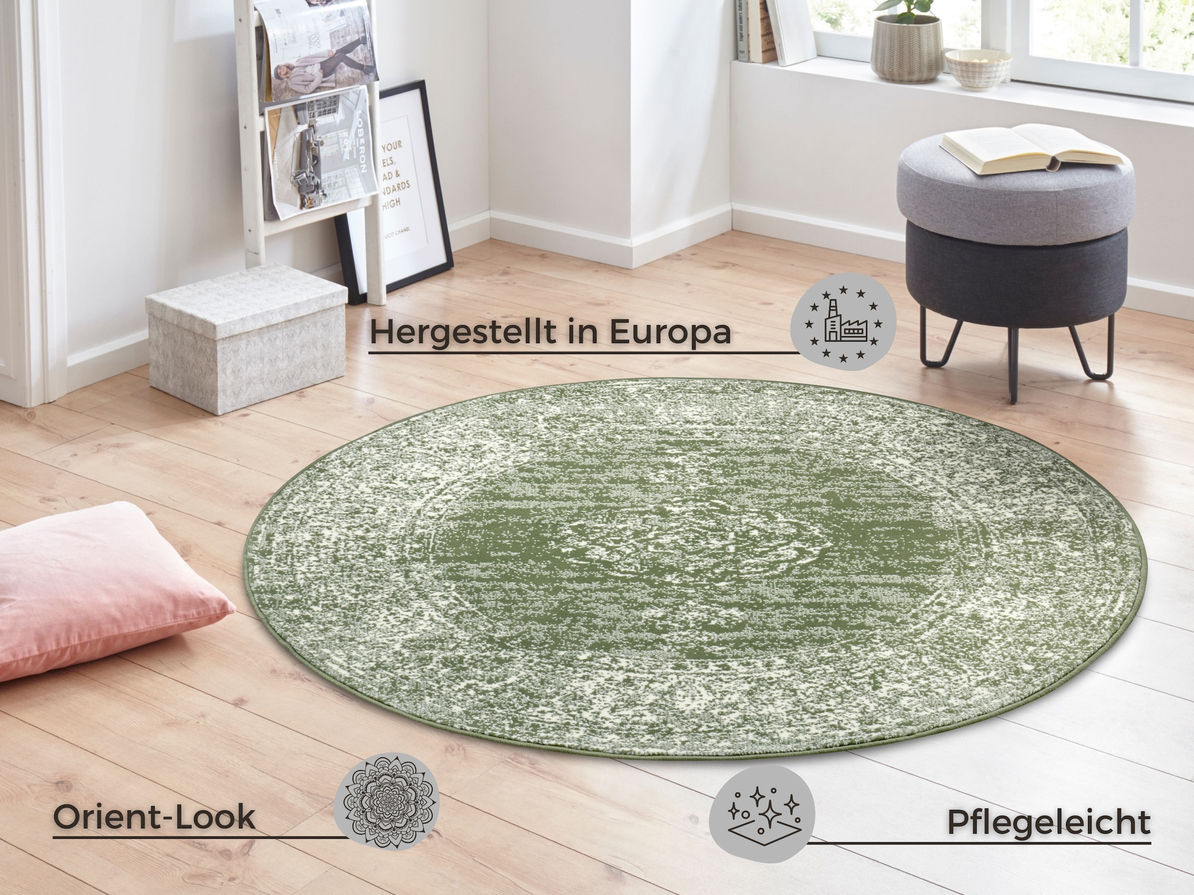 HANSE Home Teppich »Meridional« rund 9 mm Höhe Orientalisch, Orient, Kurzflor, Wohnzimmer, Schlafzimmer, Vintage