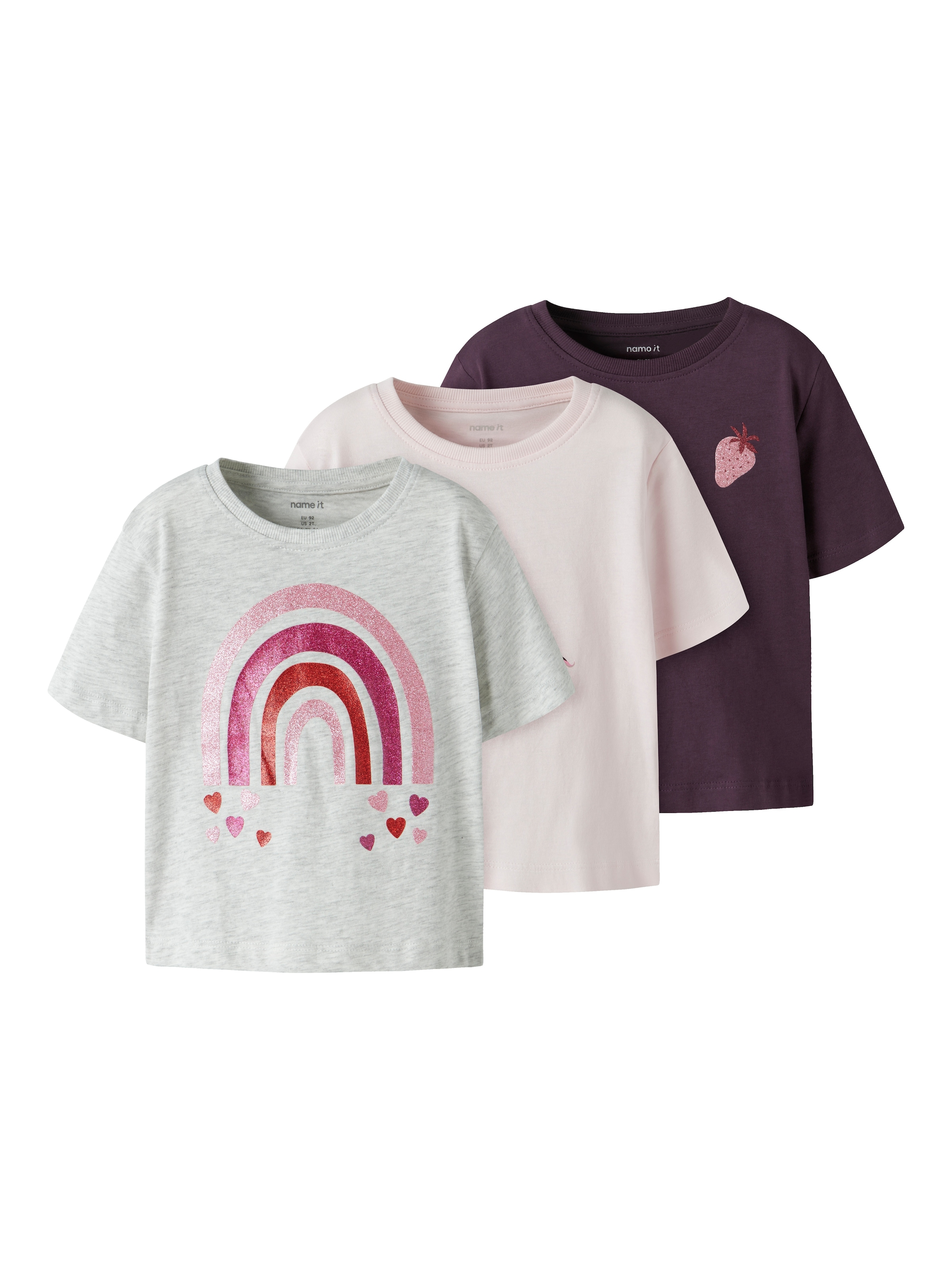Name It T-shirt »NMFBELINA 3P SS NREG TOP PB« Packung, 3 pièces