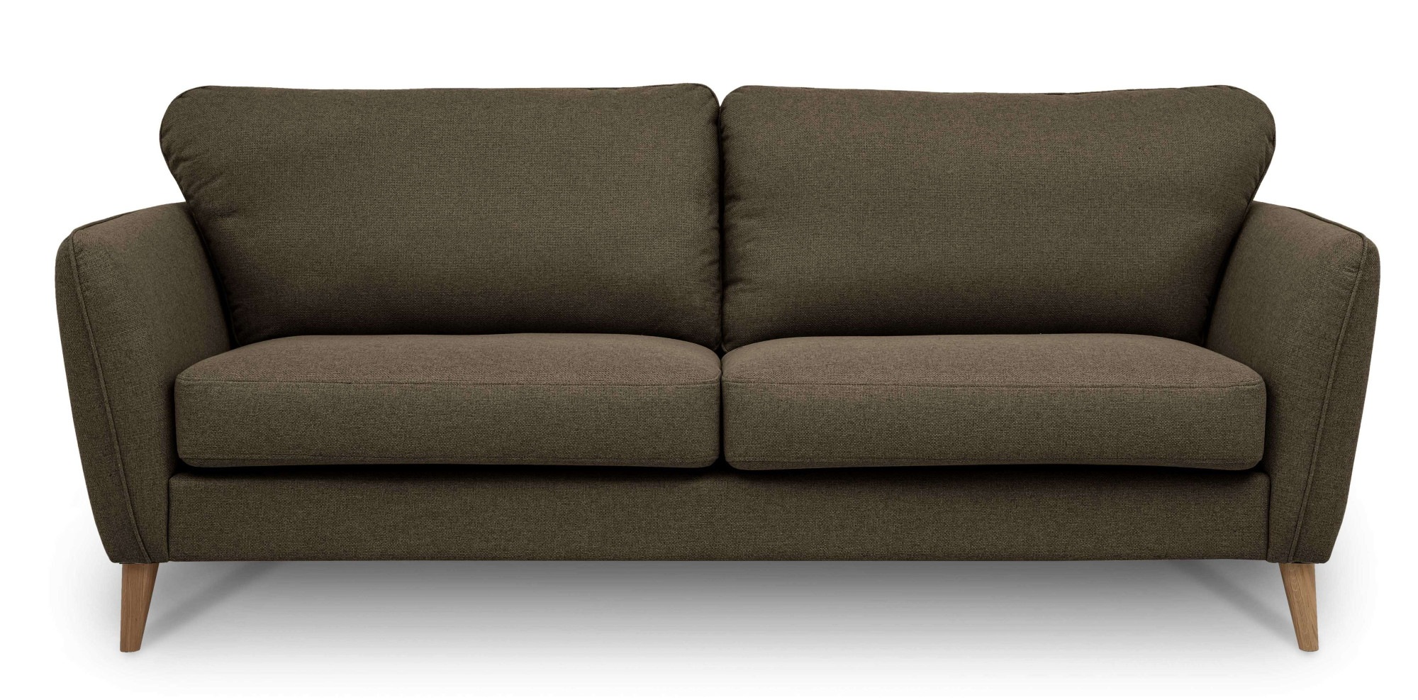 Home affaire 3-places »MARSEILLE 3er Sofa 206 cm, Cord, Flachgewebe, Struktur, Webstoff« Massivholzbeine Eiche, Landhausstil, Wellenunterfederung