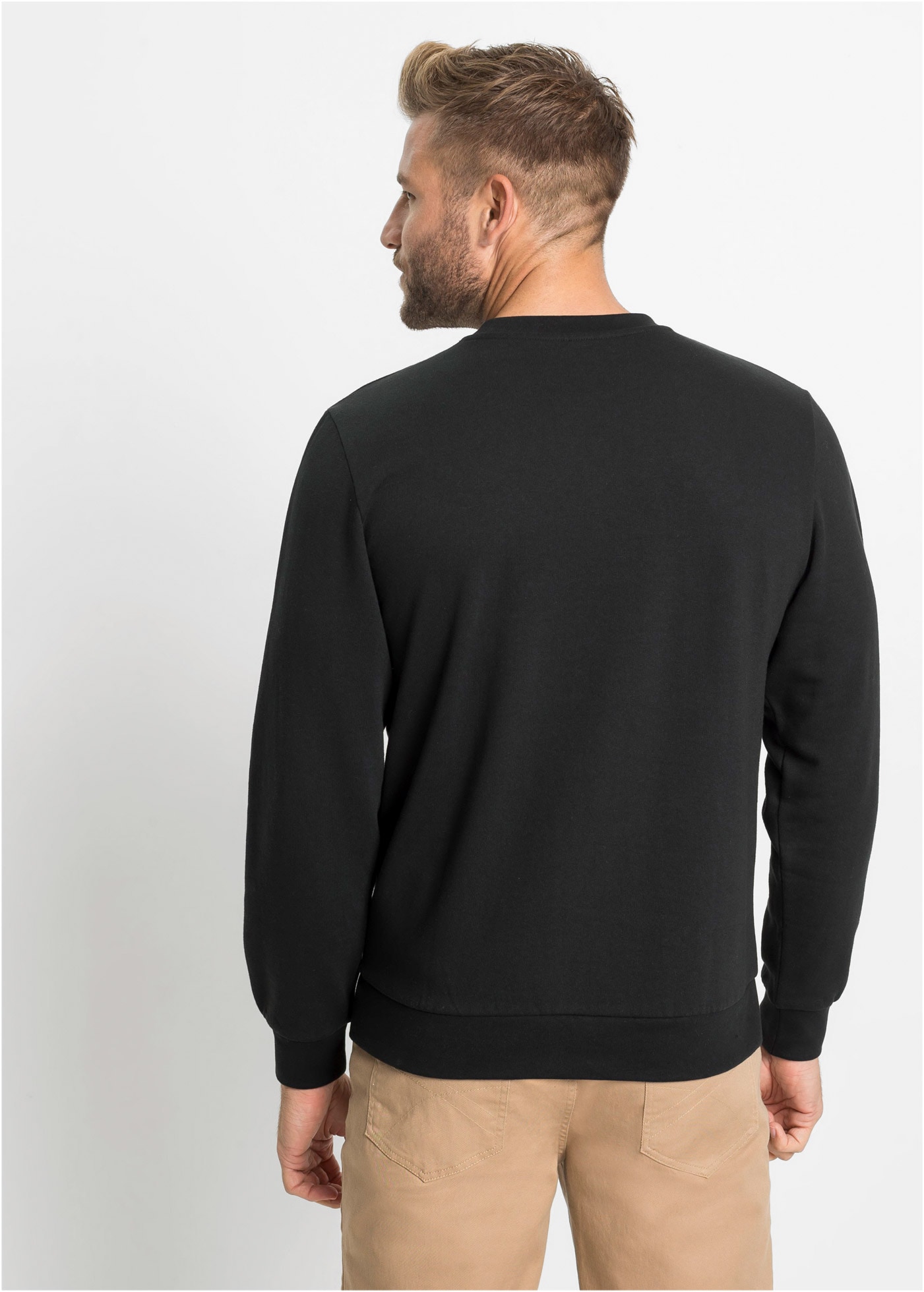 bonprix »Sweatshirt«, avec intérieur doux brossé, en coton et polyester, longueur hanches
