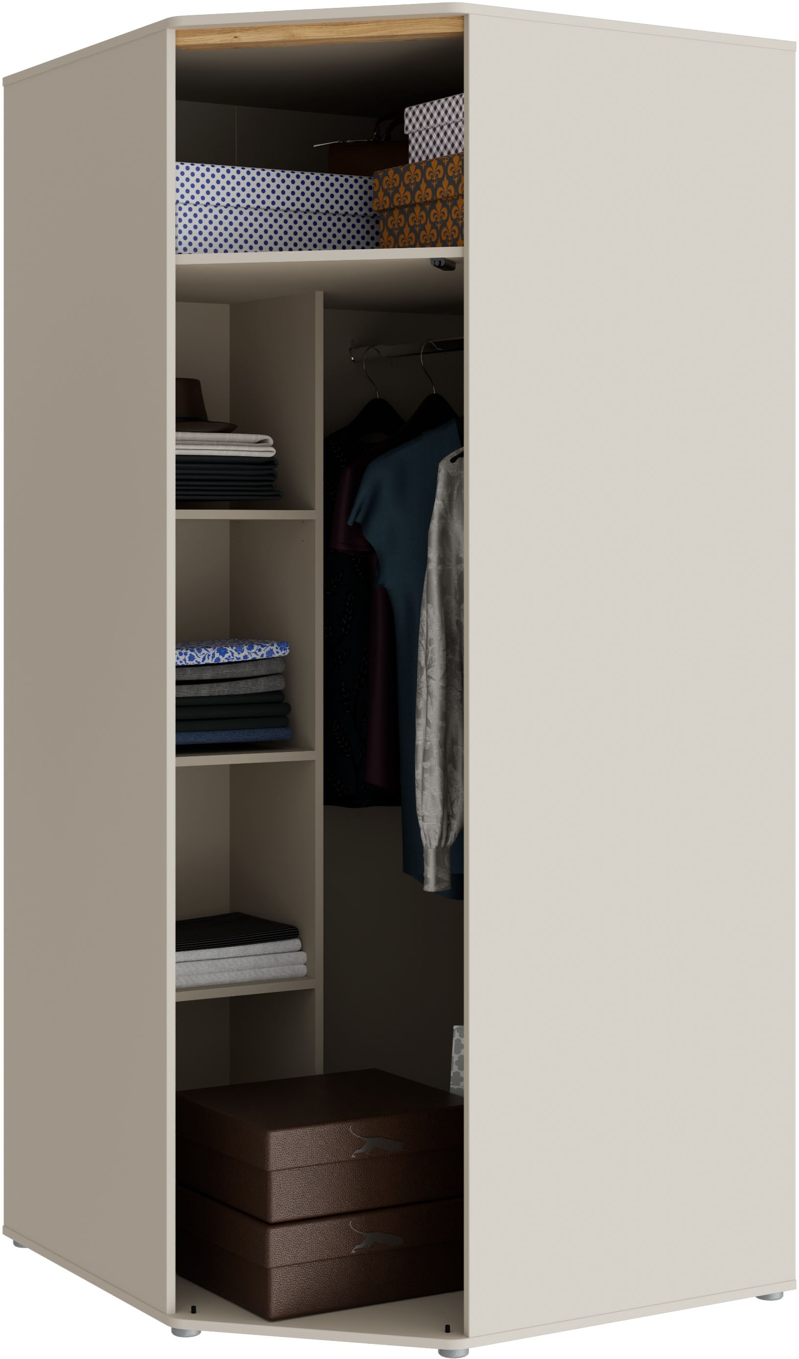 FORTE Eckkleiderschrank B/H/T 92,2/193,7/92,2 cm