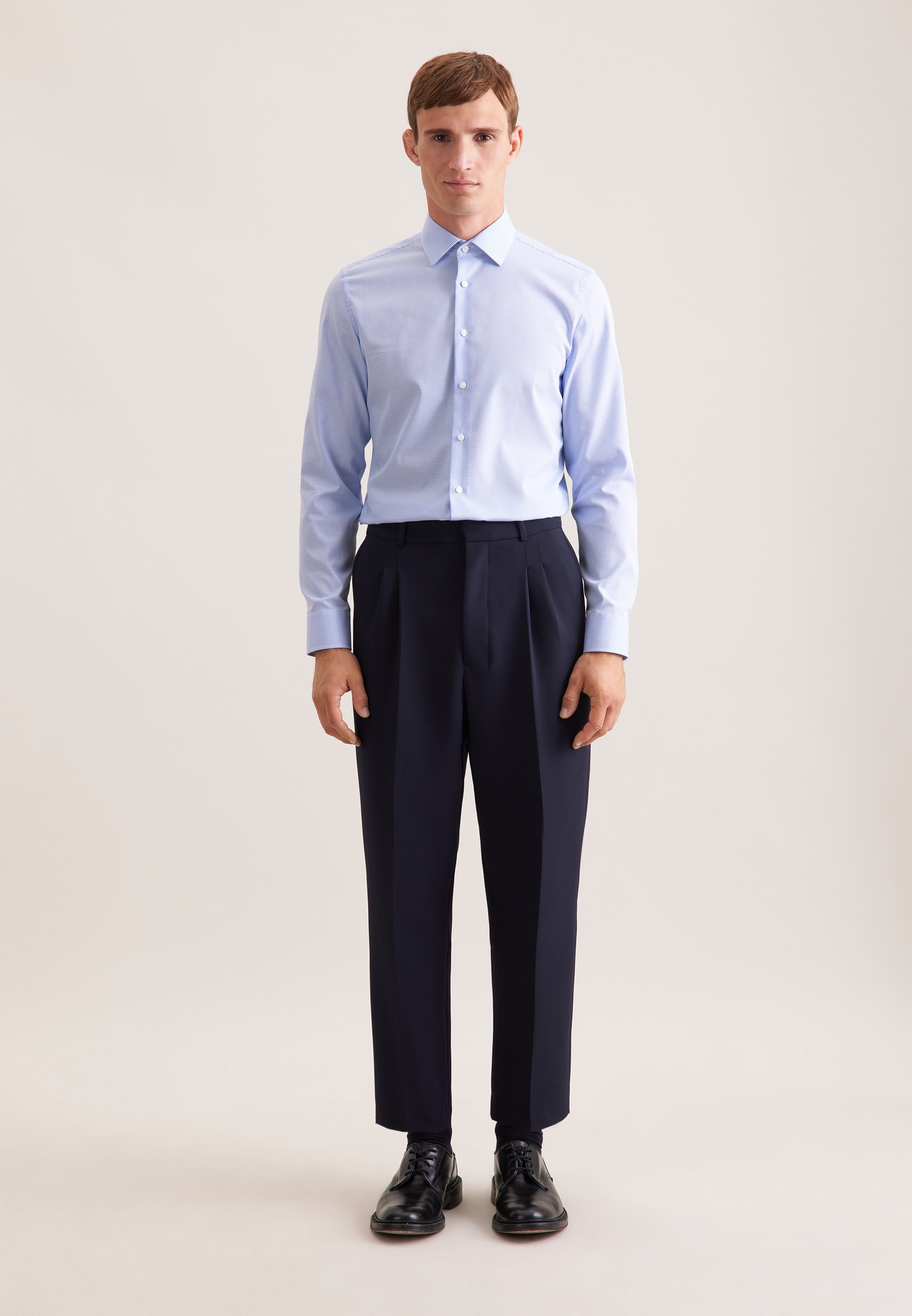 seidensticker Chemise d'affaires »Schwarze Rose« Slim 1/1 Kentkragen Karo