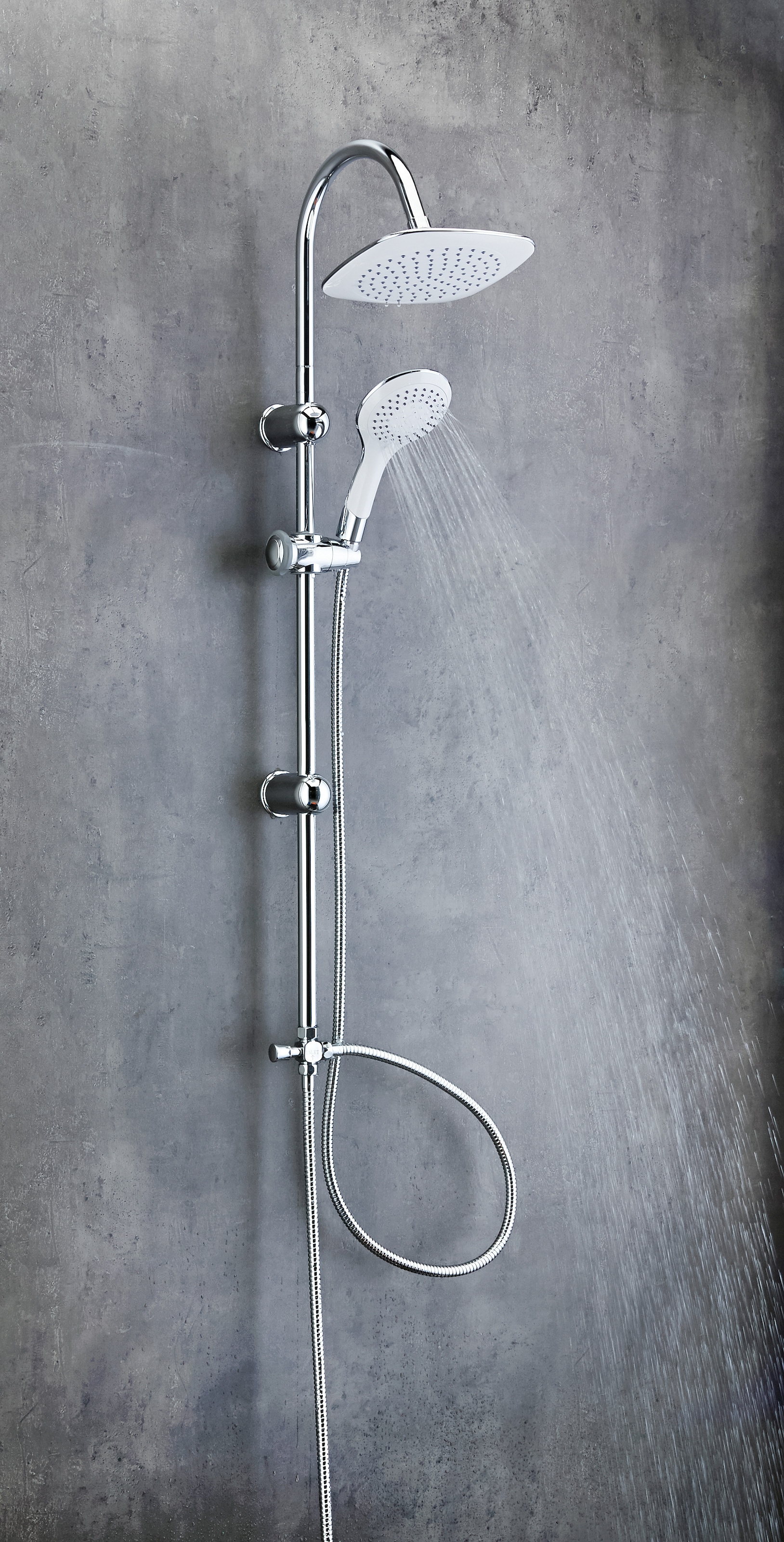 Schütte Brausegarnitur »Teneriffa« Set,  Überkopfbrausset Duschsystem Duschsäule Brauseset Regendusche, Chrom