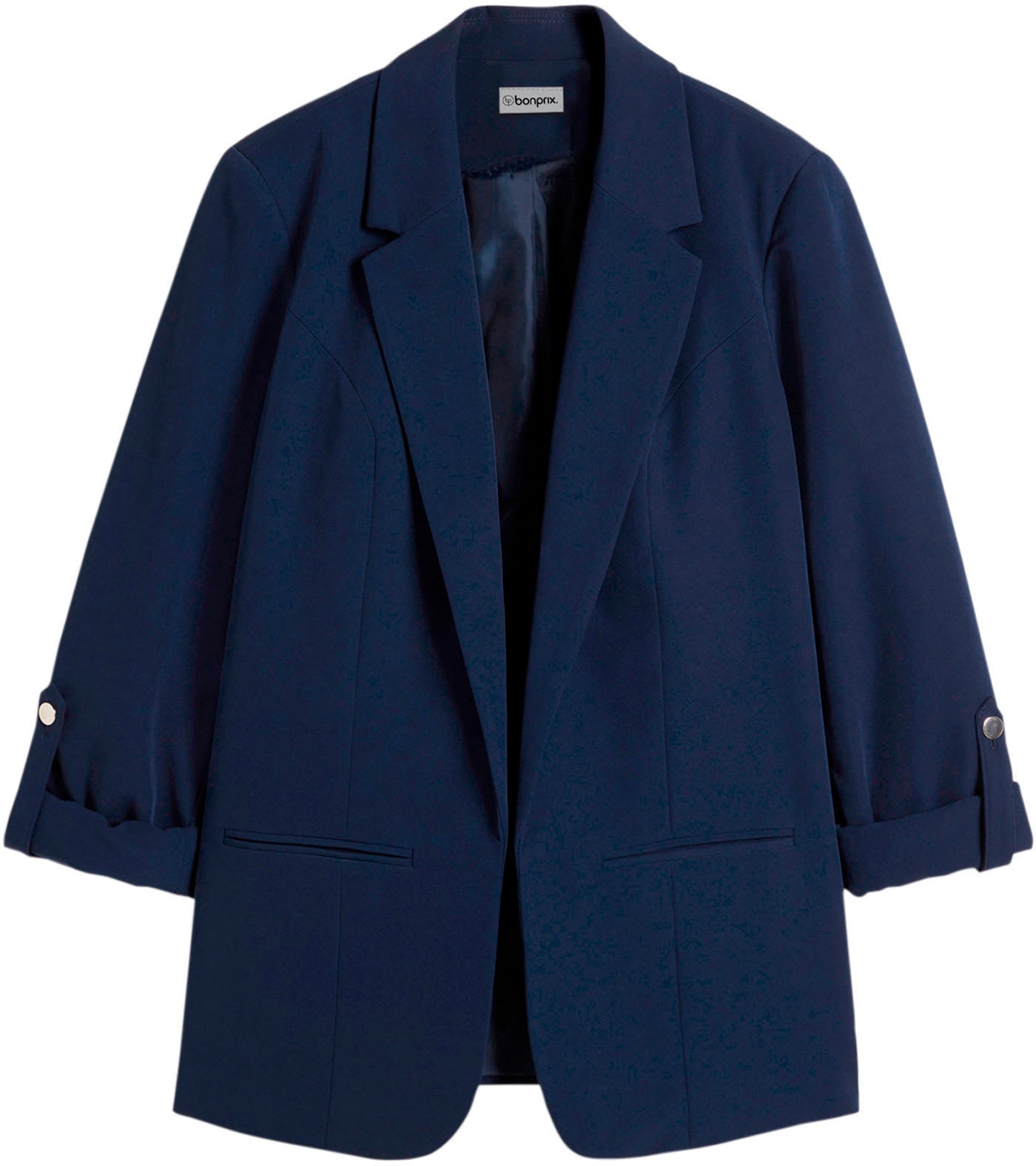 bonprix Veste blazer »Blazer« avec col revers classique, en matière stretch, manches retroussables