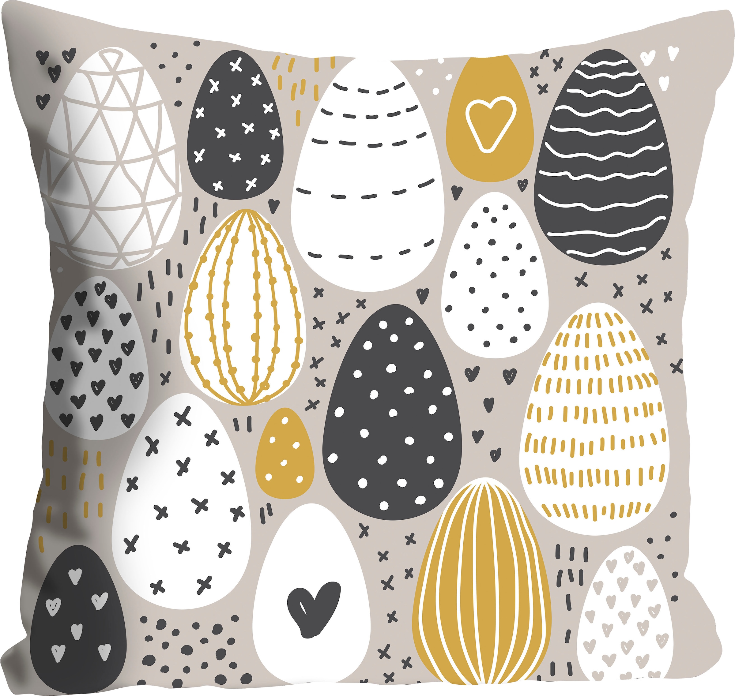 queence Coussin décoratif »Easteregg« mit bunten Ostereiern