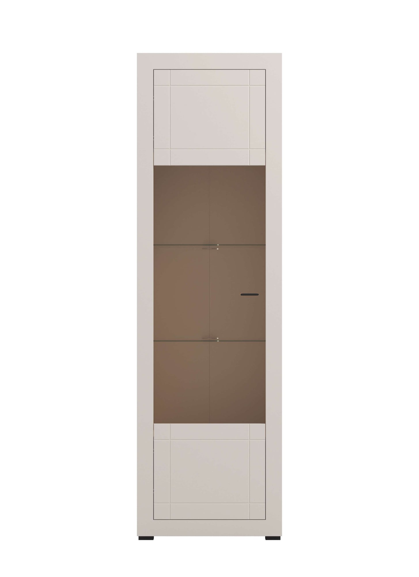 Home affaire Vitrines »Essex Vitrinenschrank, Glasschrank, Standvitrine, Highboard/Sideboard« Präzise Heissfolienprägung, Metallgriff, Eleganter Glasboden