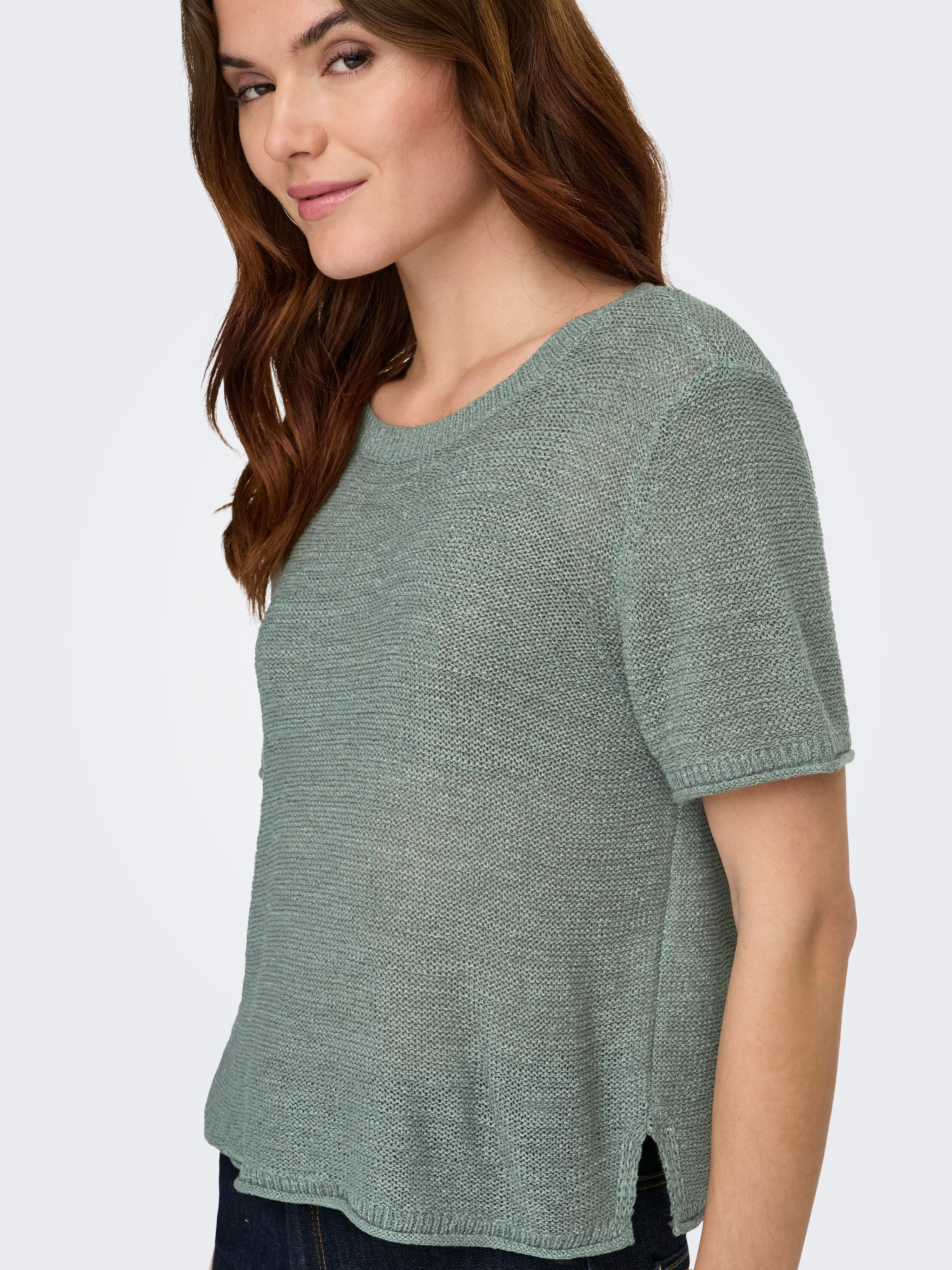 ONLY Kurzarmpullover »ONLSUNNY S/S PULLOVER NOOS KNT« Kunstfaser, regular fit