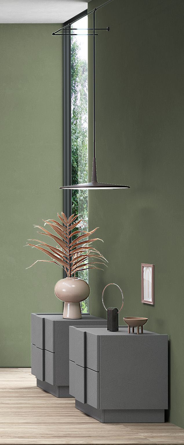 Home affaire Nachtschrank »Jupiter, Nachtkommode (2-St), Nachttisch, Nachtkonsole, 2 Schubladen« Spar-Set, 2 Stk. tlg. B/T/H 50/42/52 cm, moderne Griffblende, trendiges Steingrau, kompakt