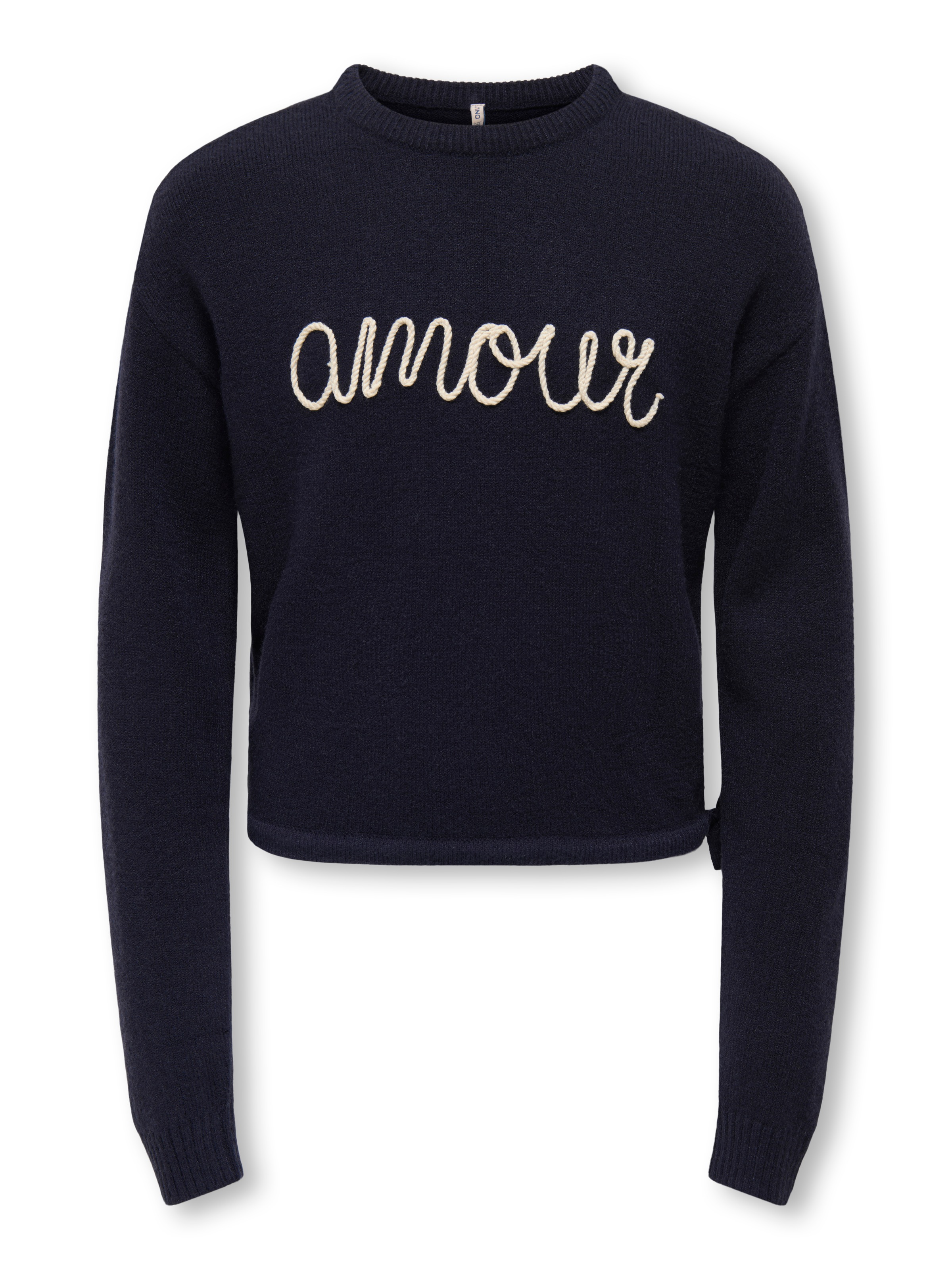 KIDS ONLY Strickpullover »KOGKATIA LS TEXT O-NECK CP KNT«