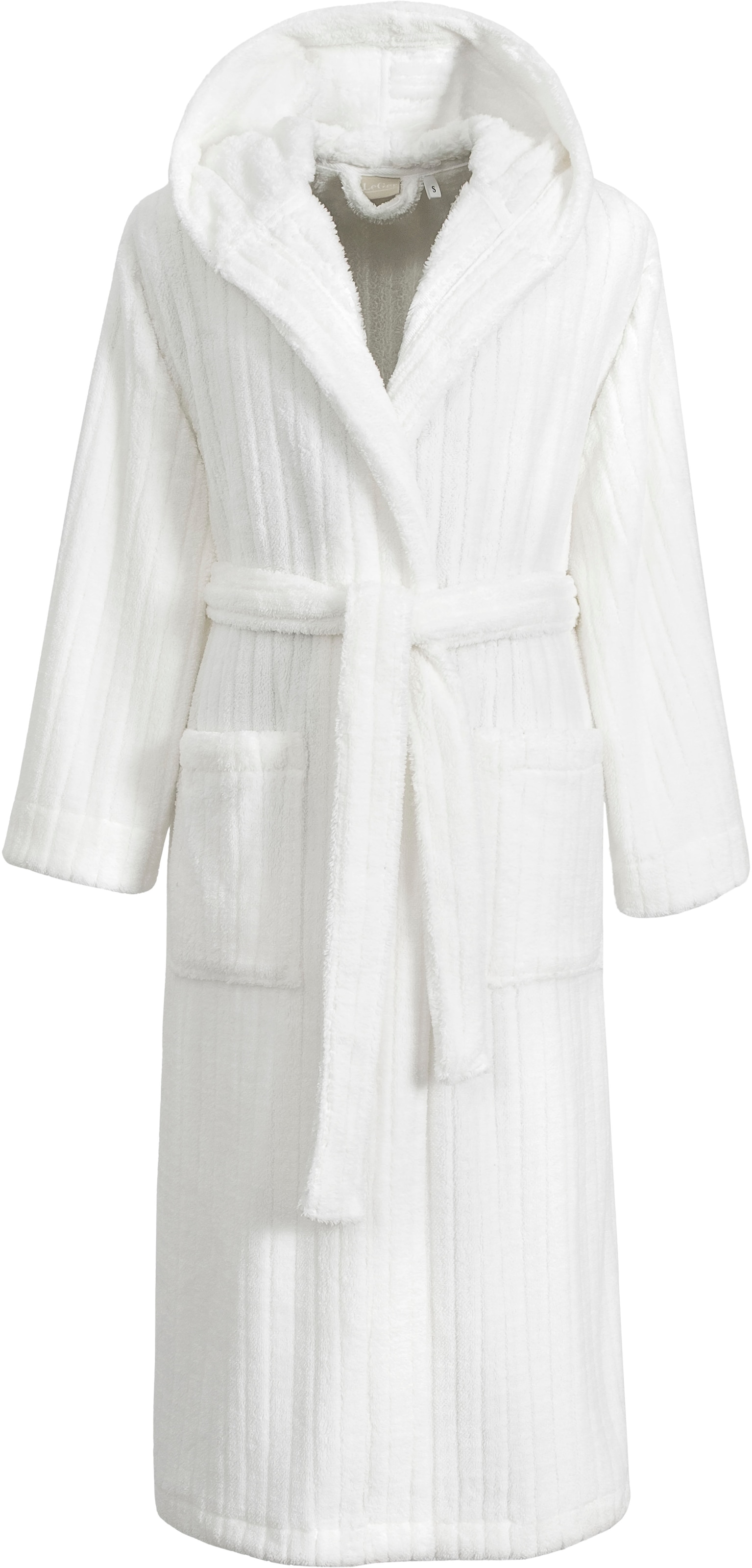 LeGer Home by Lena Gercke Unisex-Bademantel »Lovina gestreift, ideal für Sauna & Spa, Hotelbademantel, Morgenmantel« 1 Stk. Hoch-Tief, kuschelig weicher Fleece, plüsch, Damen und Herren, XS-3XL