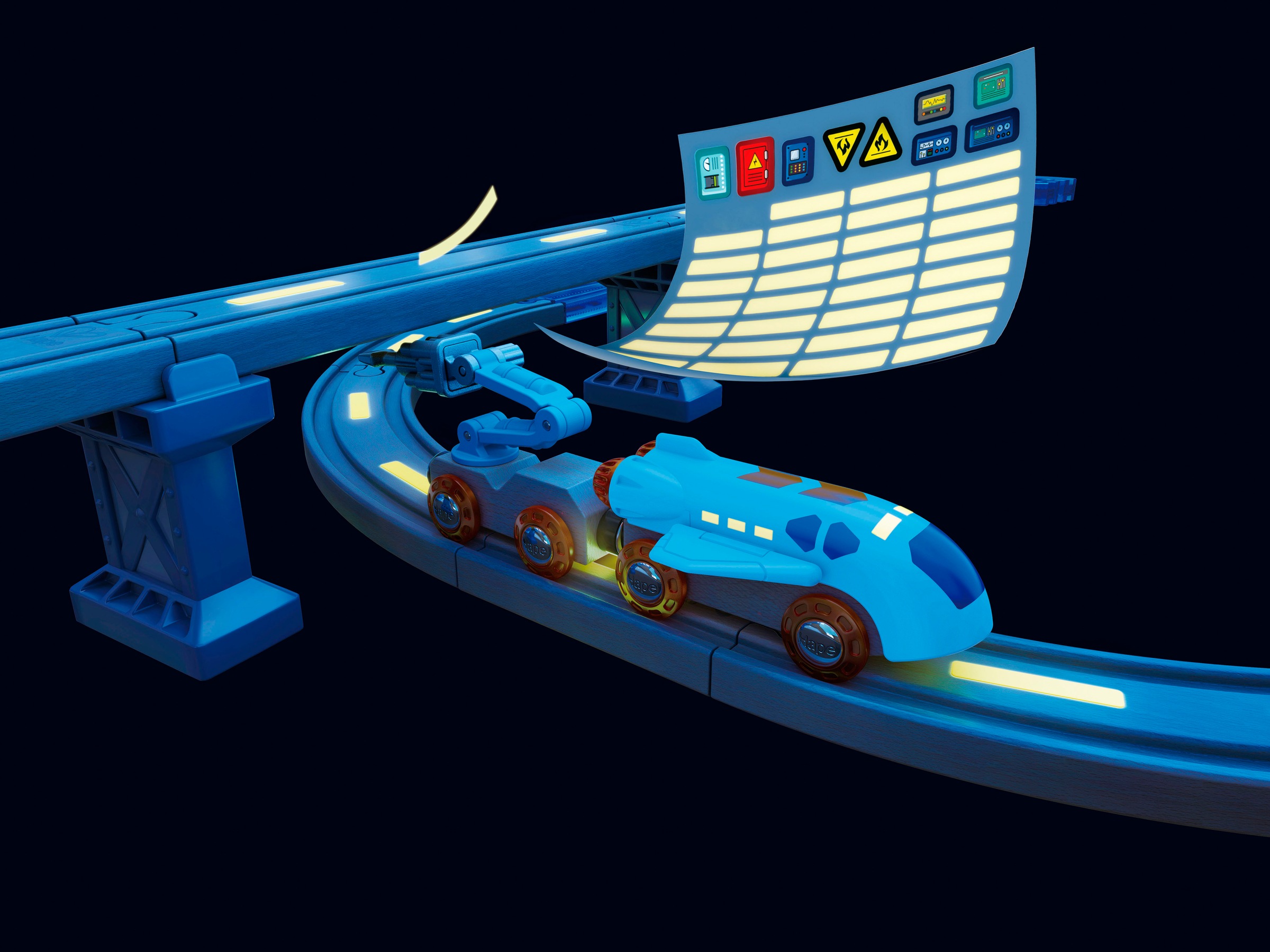 Hape Train jouet »Zugset - Mars-Erkundung« avec lumière et son