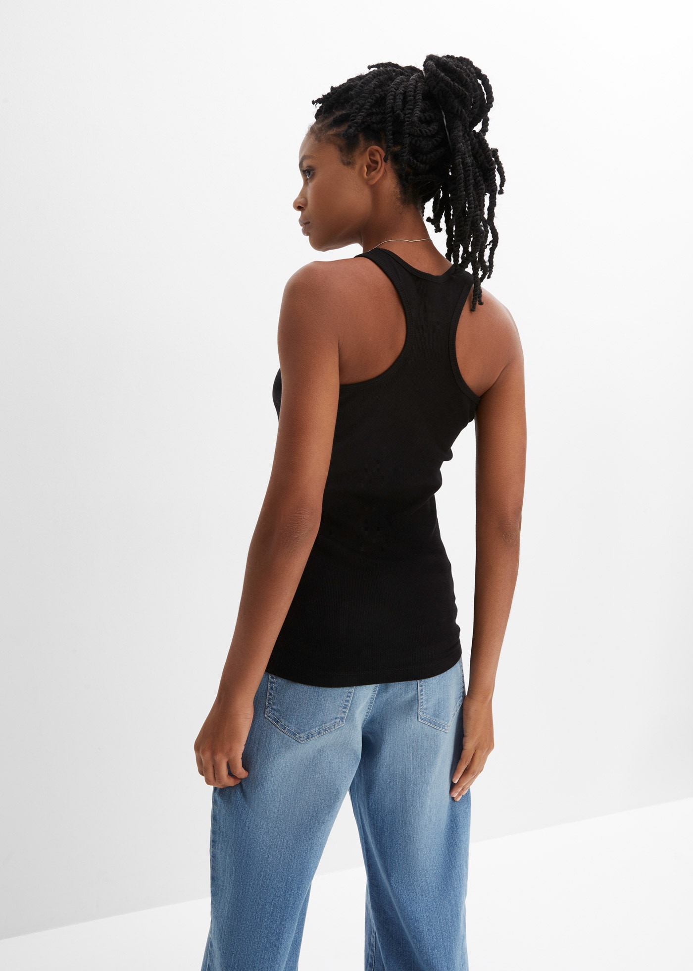 bonprix Tanktop Packung, 2 Ringerrücken, Ripp-Qualität