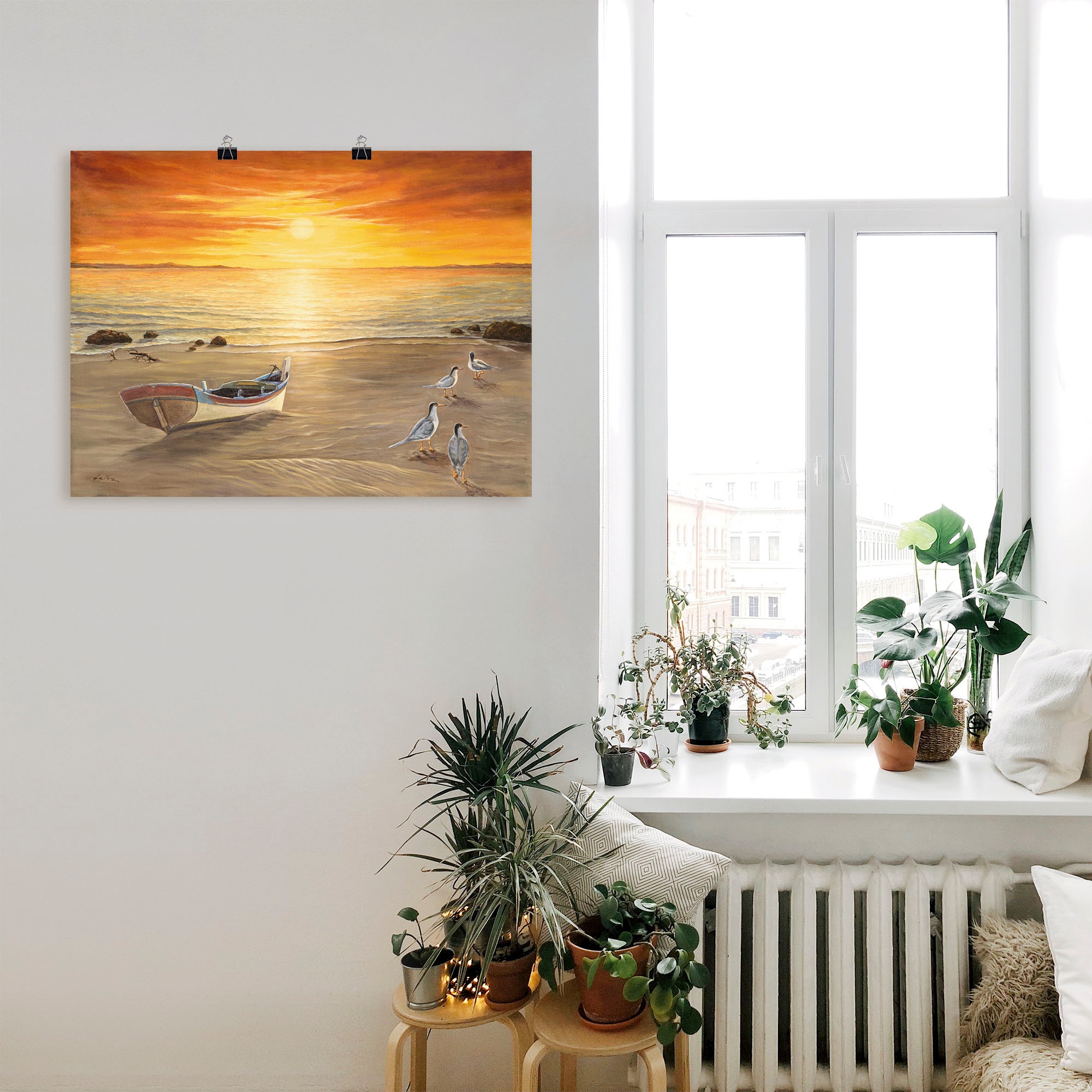 Artland Wandbild »Möwen« Sonnenaufgang & -untergang 1 Stk. tlg. als Alubild, Leinwandbild, Poster in verschied. Grössen