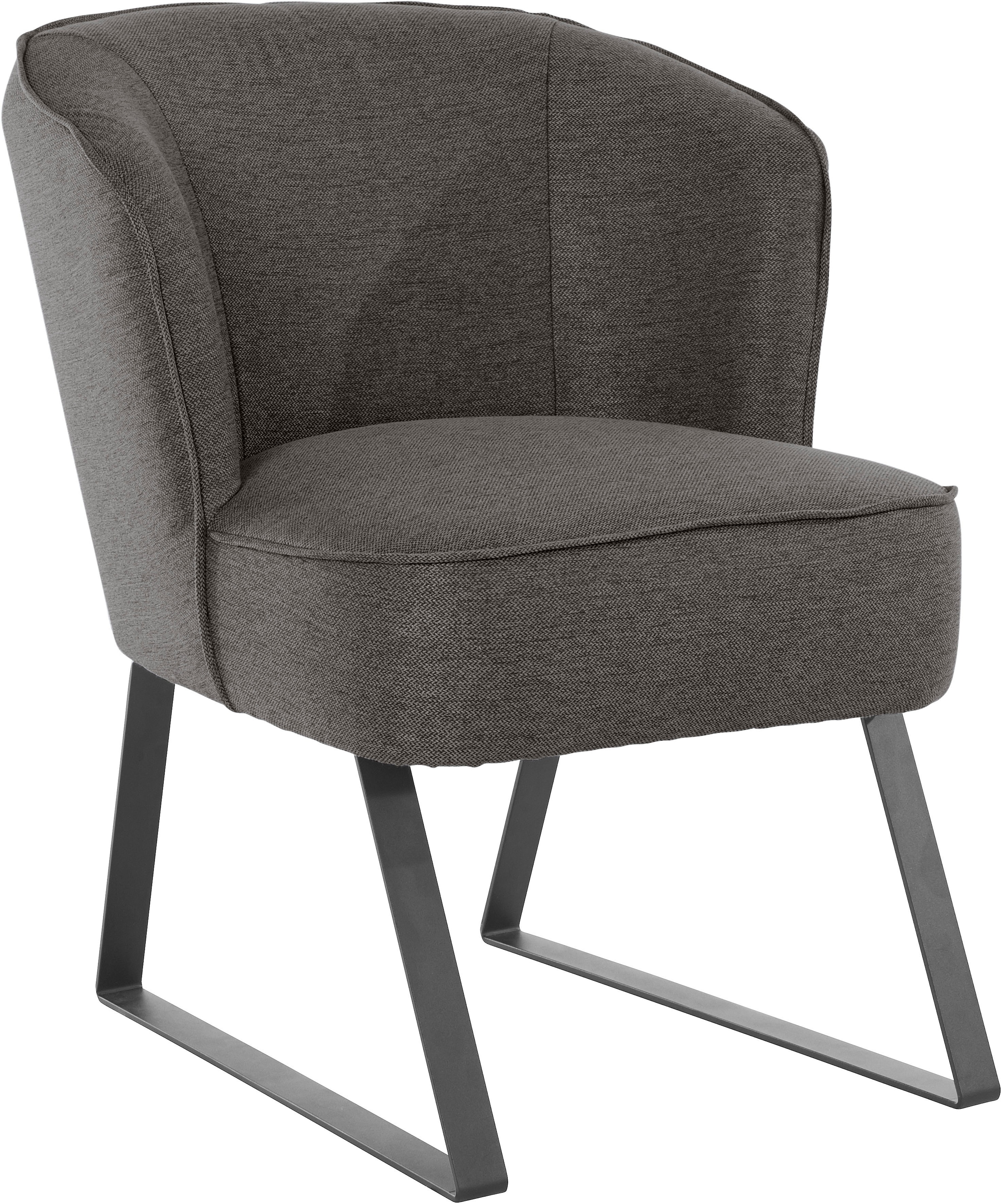 exxpo - sofa fashion Sessel »Americano, Loungesessel« mit Keder und Metallfüssen, Bezug in verschiedenen Qualitäten, 1 Stck.