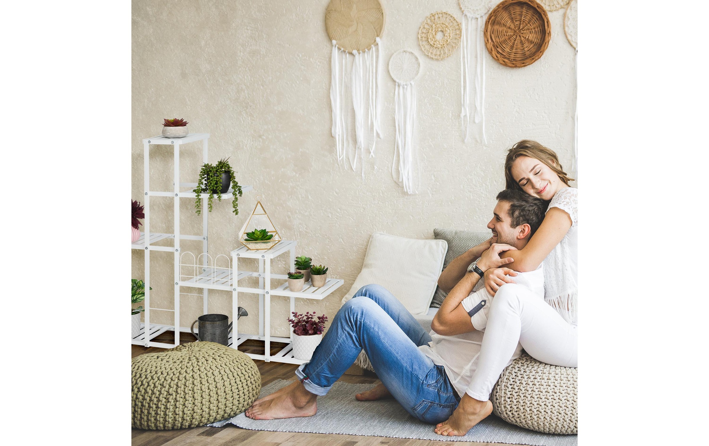 relaxdays Présentoir à fleurs »mit Rollen«