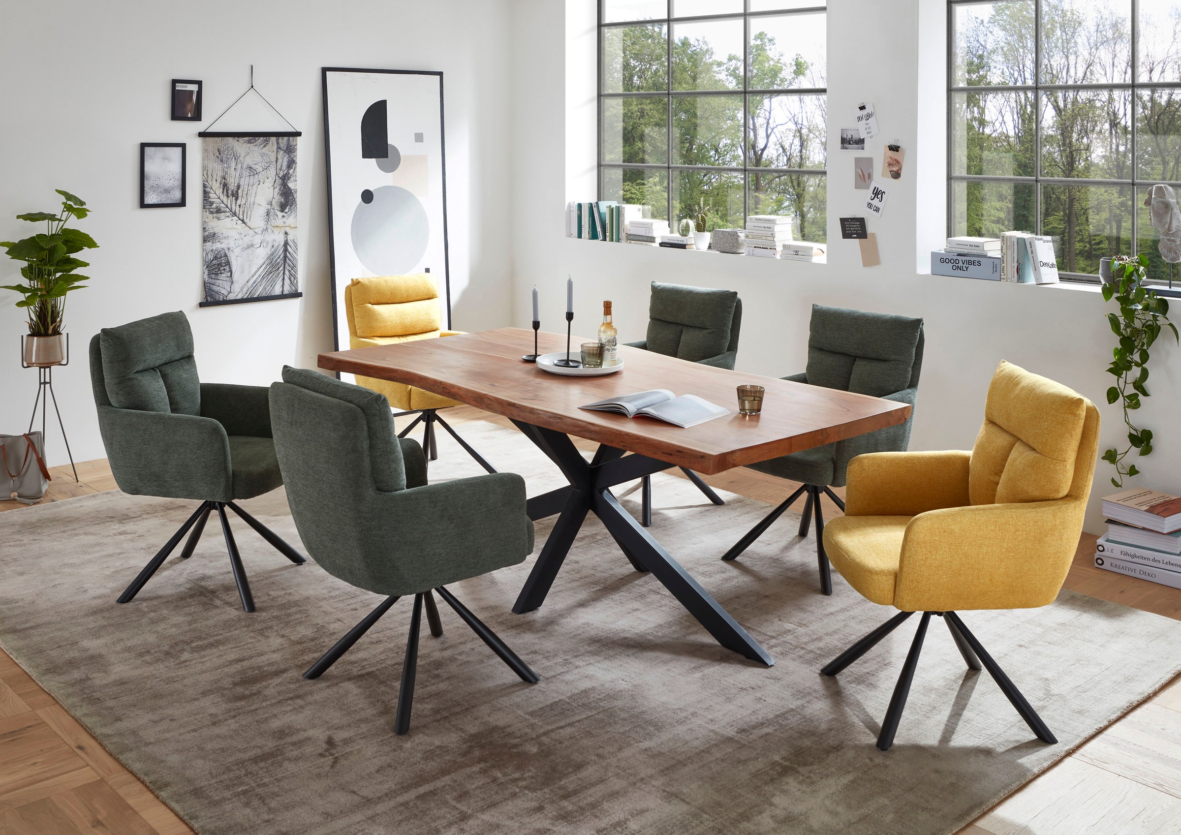 Stolkom Chaise avec accoudoirs »Sofia« () 4 cuisLargeur 60cm, pivotant à 180 degrés