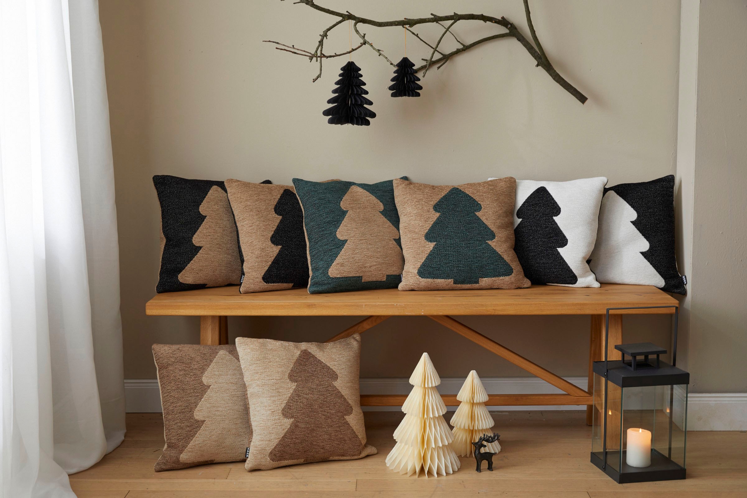 H.O.C.K. Dekokissen »X-Mas Tree« Weihnachtszeit, Tannenbaum, inkl. Füllung, Bezug mit Reissverschluss