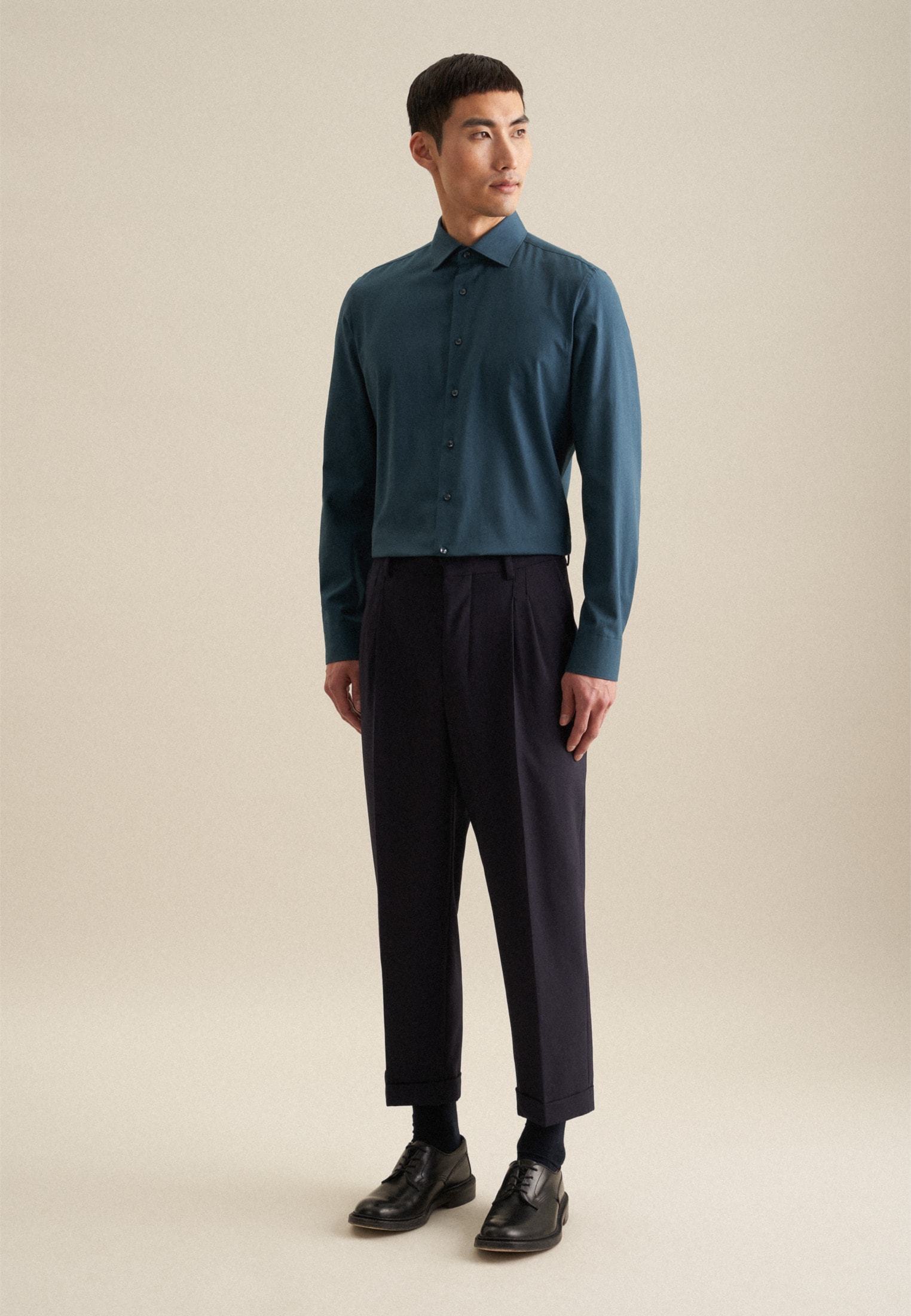 seidensticker Chemise en flanelle »Slim« Slim 1/1 Kentkragen Uni