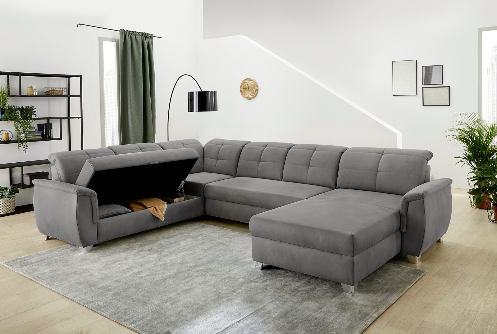 Jockenhöfer Gruppe Wohnlandschaft »Livorno U-Form« mit 7 individuell verstellbaren Kopfteilen, Bett- und Relaxfunktion