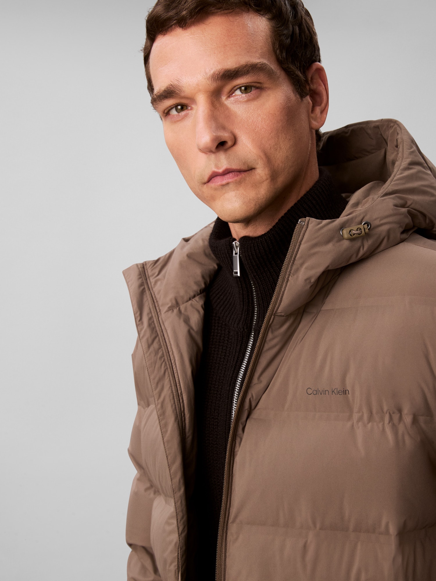 Calvin Klein Manteau matelassé »LS BONDED CHNNLD LONG HOODED PUF« Mit Rundhalsausschnitt, regular fit