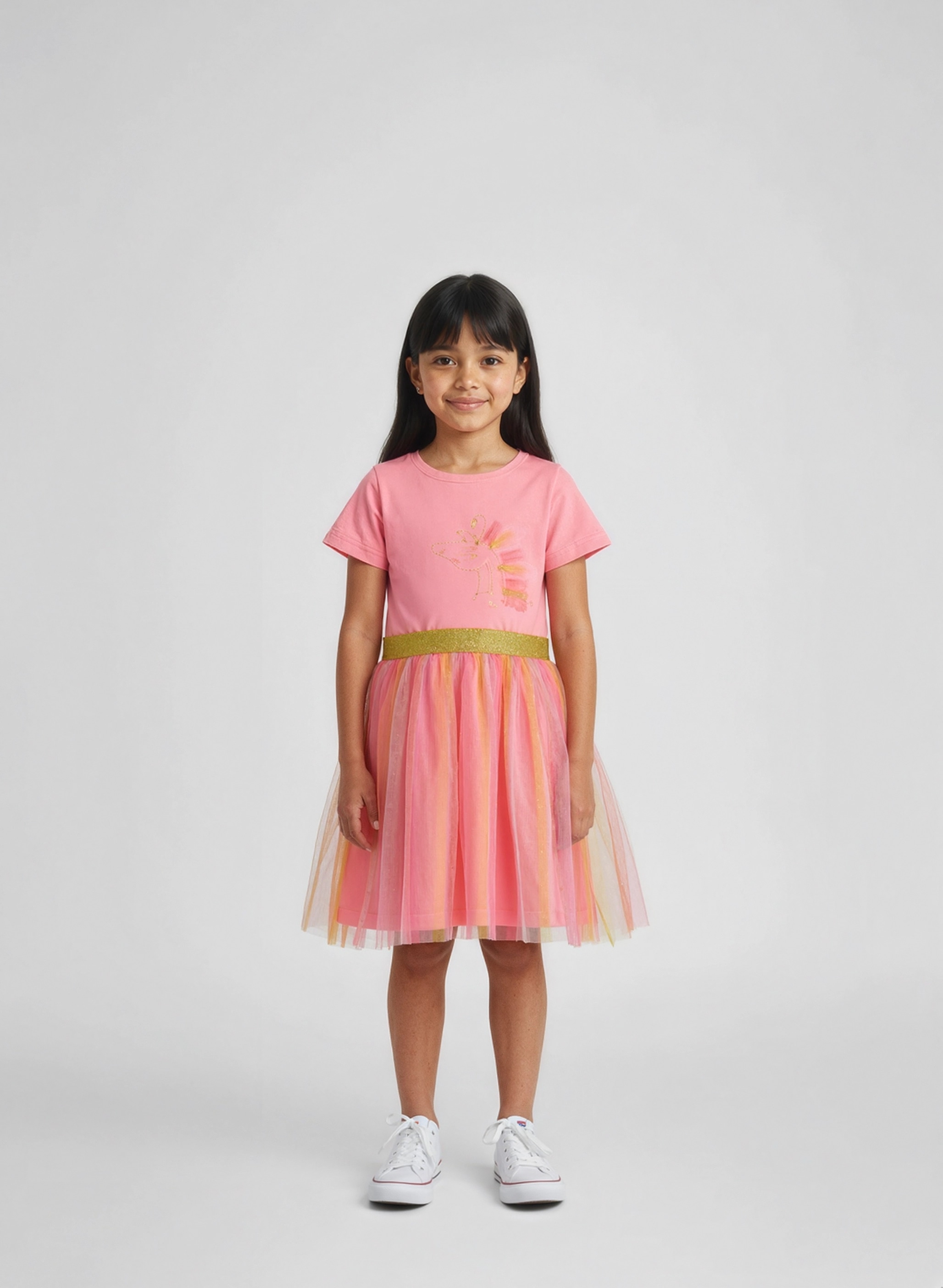 Blue Seven Jerseykleid 1 tlg. tlg. mit aufgesetztem  Tüllrock und tollem Frontmotiv