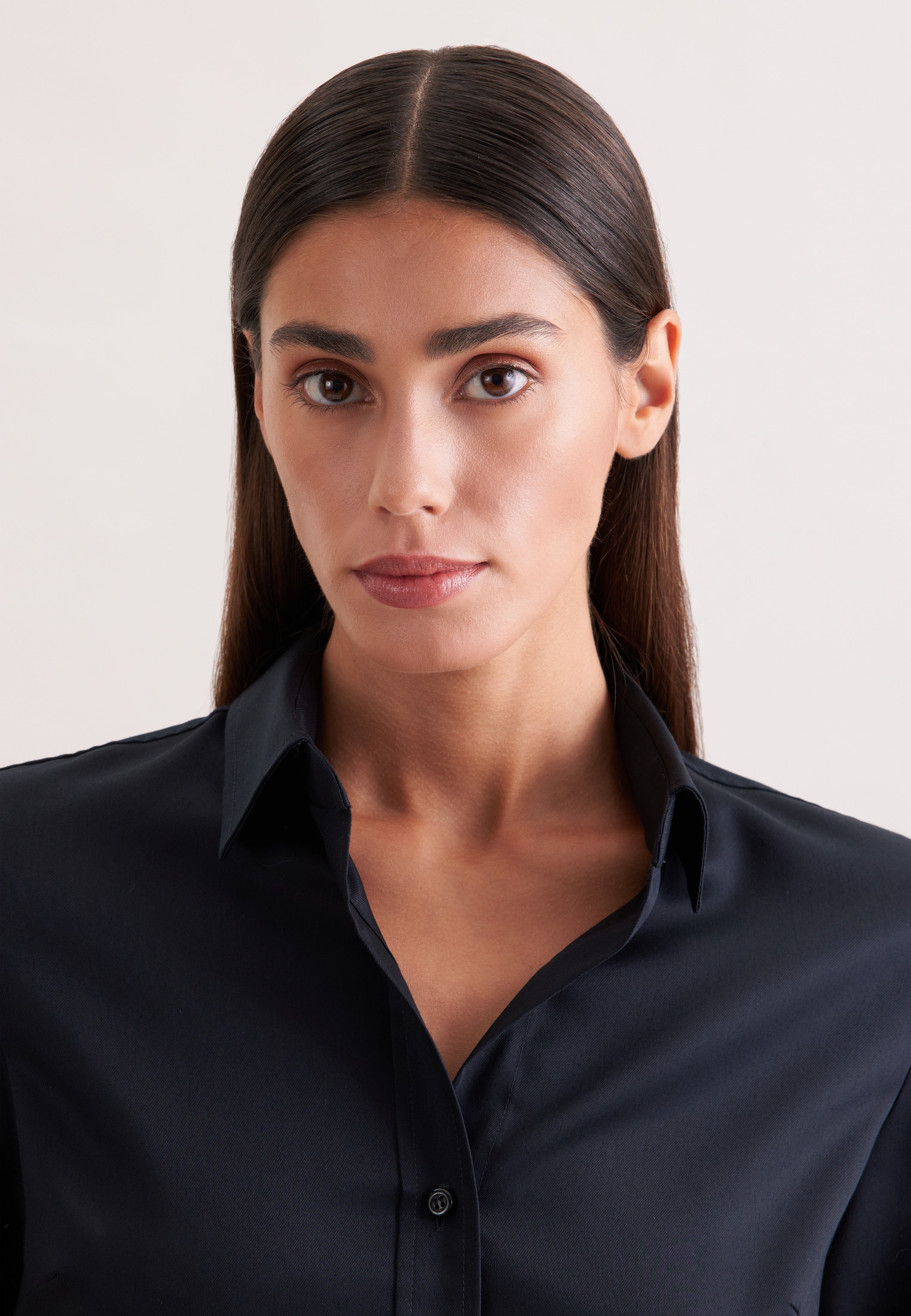 seidensticker Blouse chemise »Schwarze Rose« 1/1 Kragen Uni