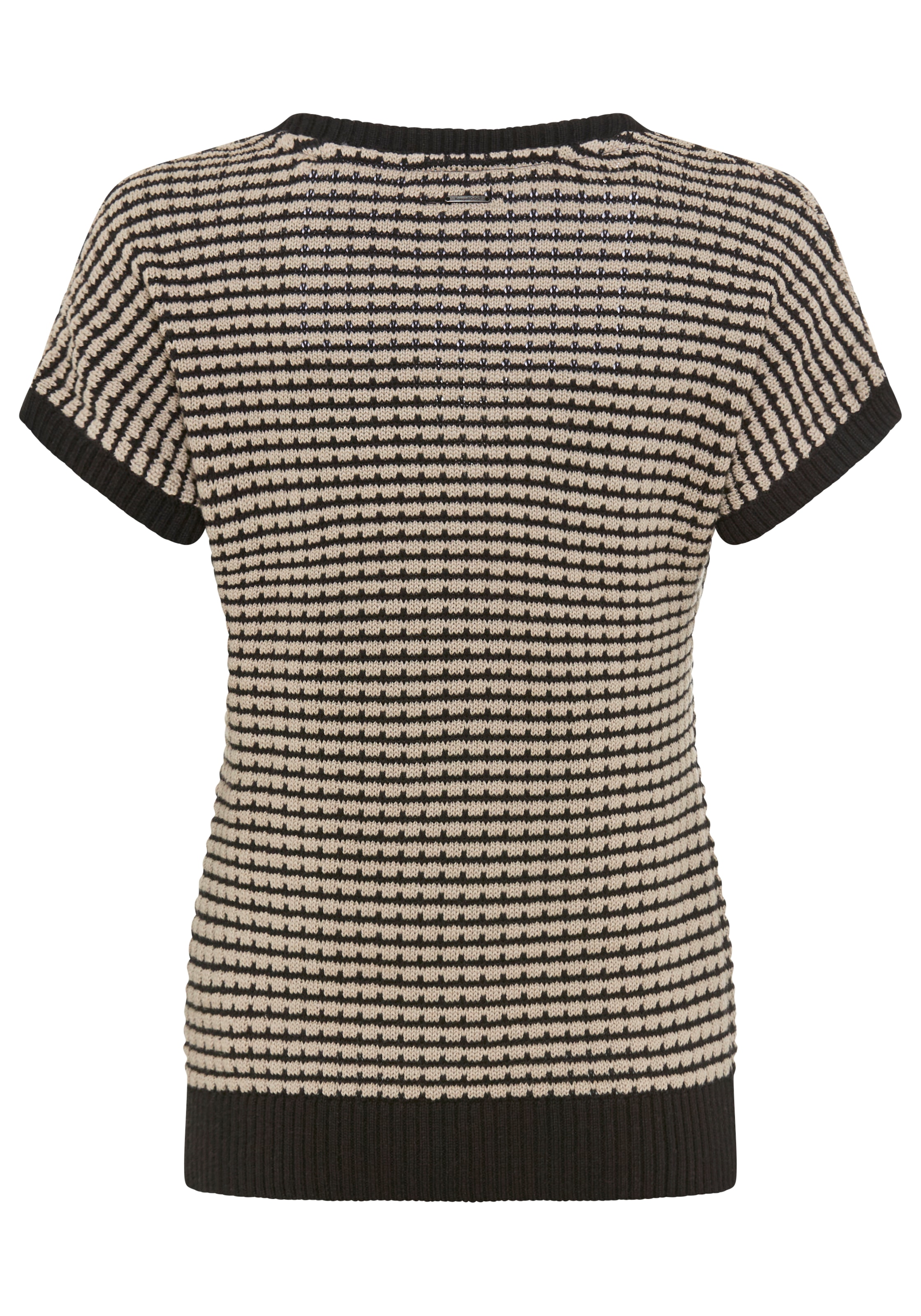 KangaROOS Kurzarmpullover aus strukturiertem Baumwoll-Mix, mit Rundhalsausschnitt, loose fit