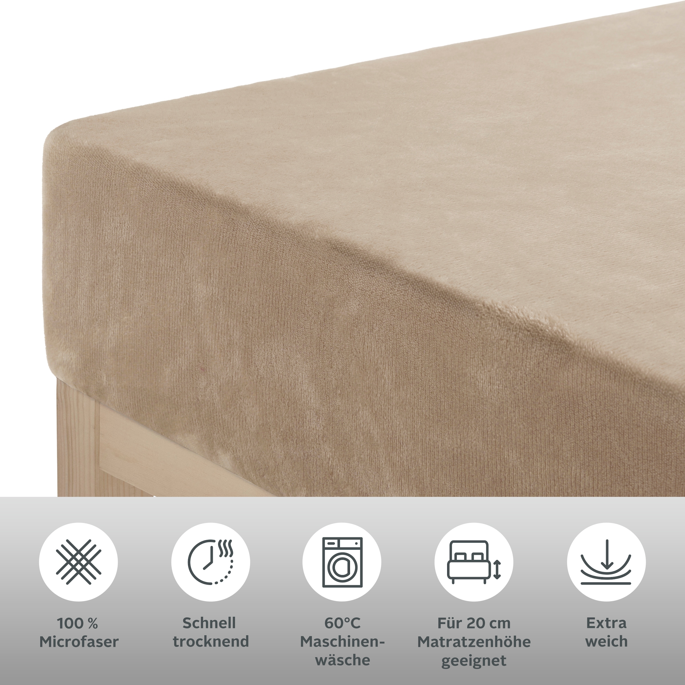 my home Bettlaken »Desner3« Mikrofaser, für Matratzen bis 20cm Höhe, Cashmere-Touch, Bettlaken