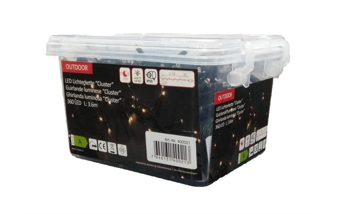  LED-Lichterkette »Dameco Cluster 360 LED, 3,6m Outdoor« 360 Stk.-flammig