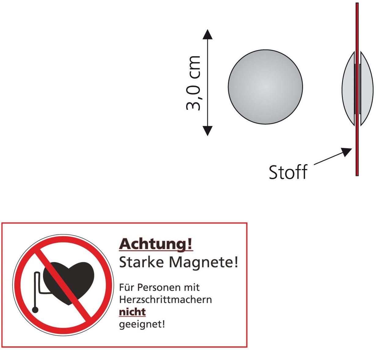 Liedeco Aimant de décoration für metallische Flächen