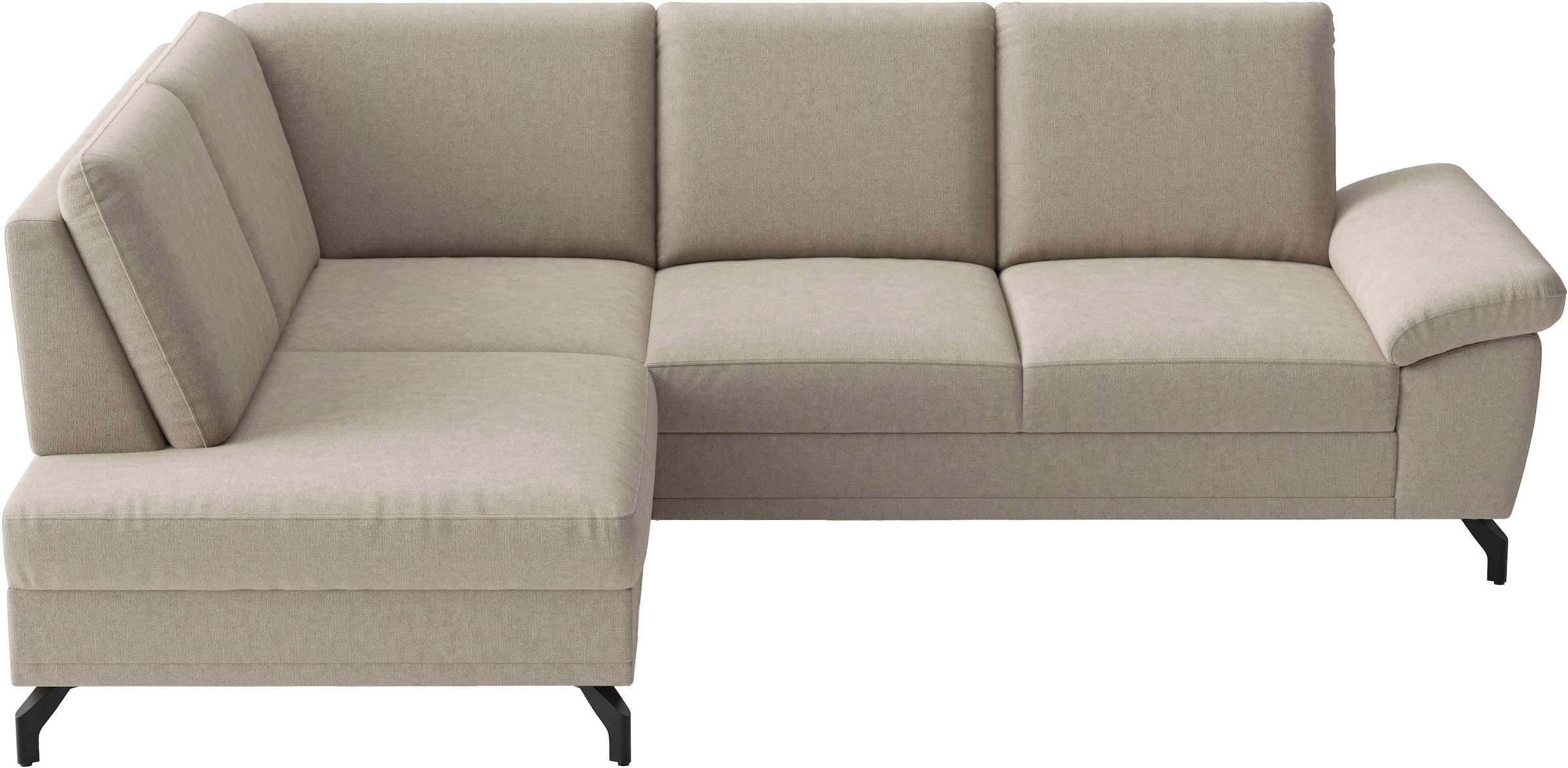 sit&more Canapé d'angle »Chelsea L-Form, B: 264 cm, mit Armteil-& Sitztiefenverstellung« fonction lit et coffre de lit en option