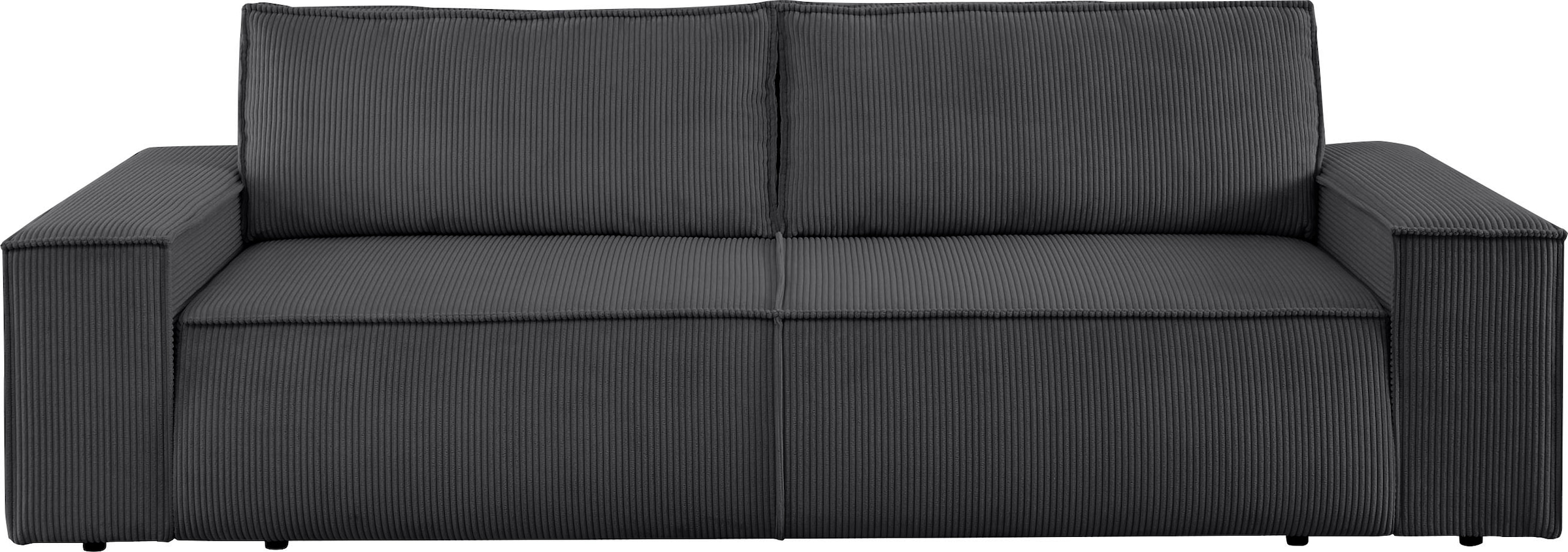 Home affaire 3-places »SHERWOOD Schlafsofa (257cm) Cord, Samtvelours, Vintage-Lederoptik« Schlaffunktion mit Bettkasten (ca. 136/200cm)