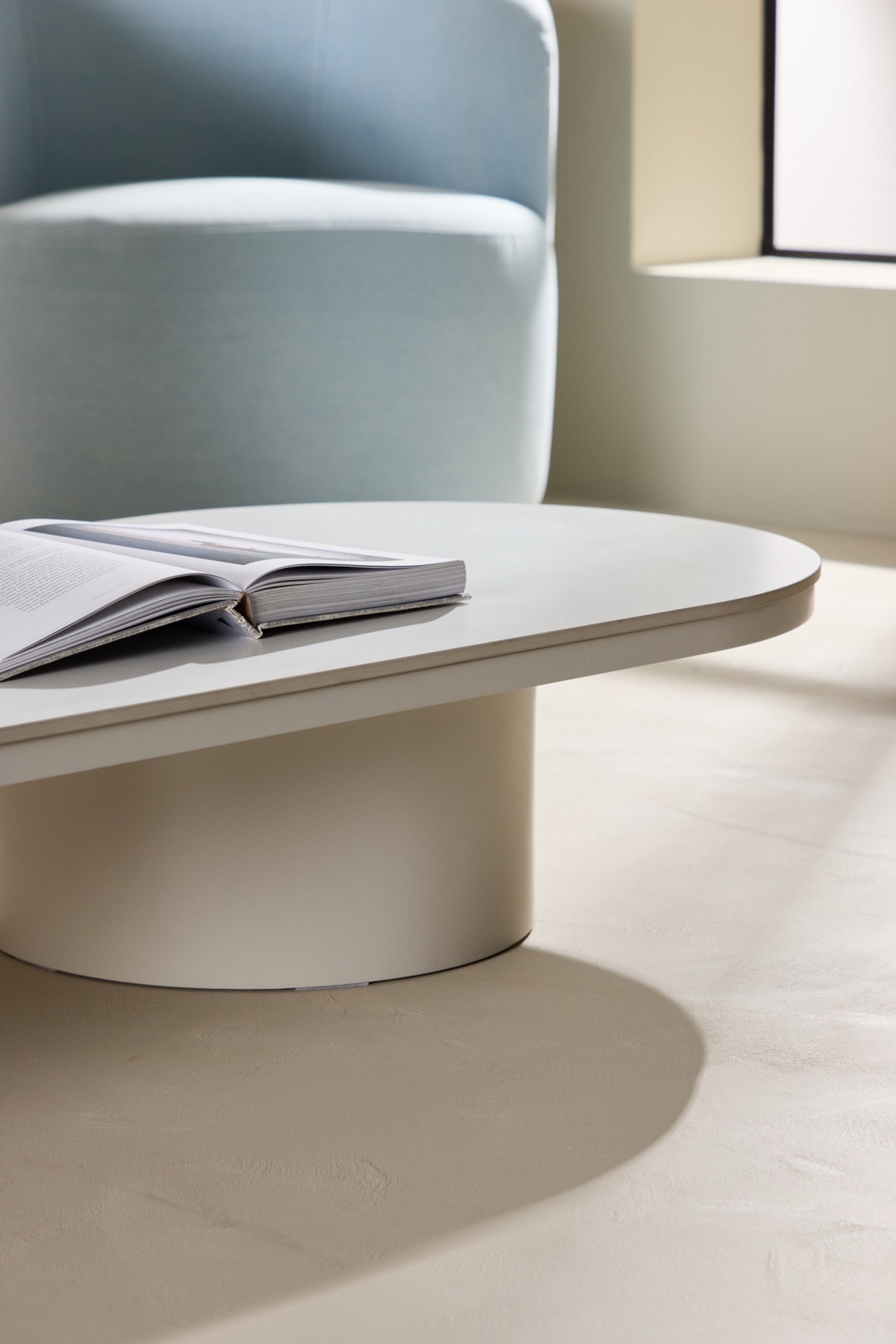Venture Home Couchtisch »Narvik, ovaler Couchtisch 190 × 60 cm mit Sinterstein-Tischplatte« Sofatisch, MDF, 3D-Papier, sehr niedrig, rundliche Form, geräumig