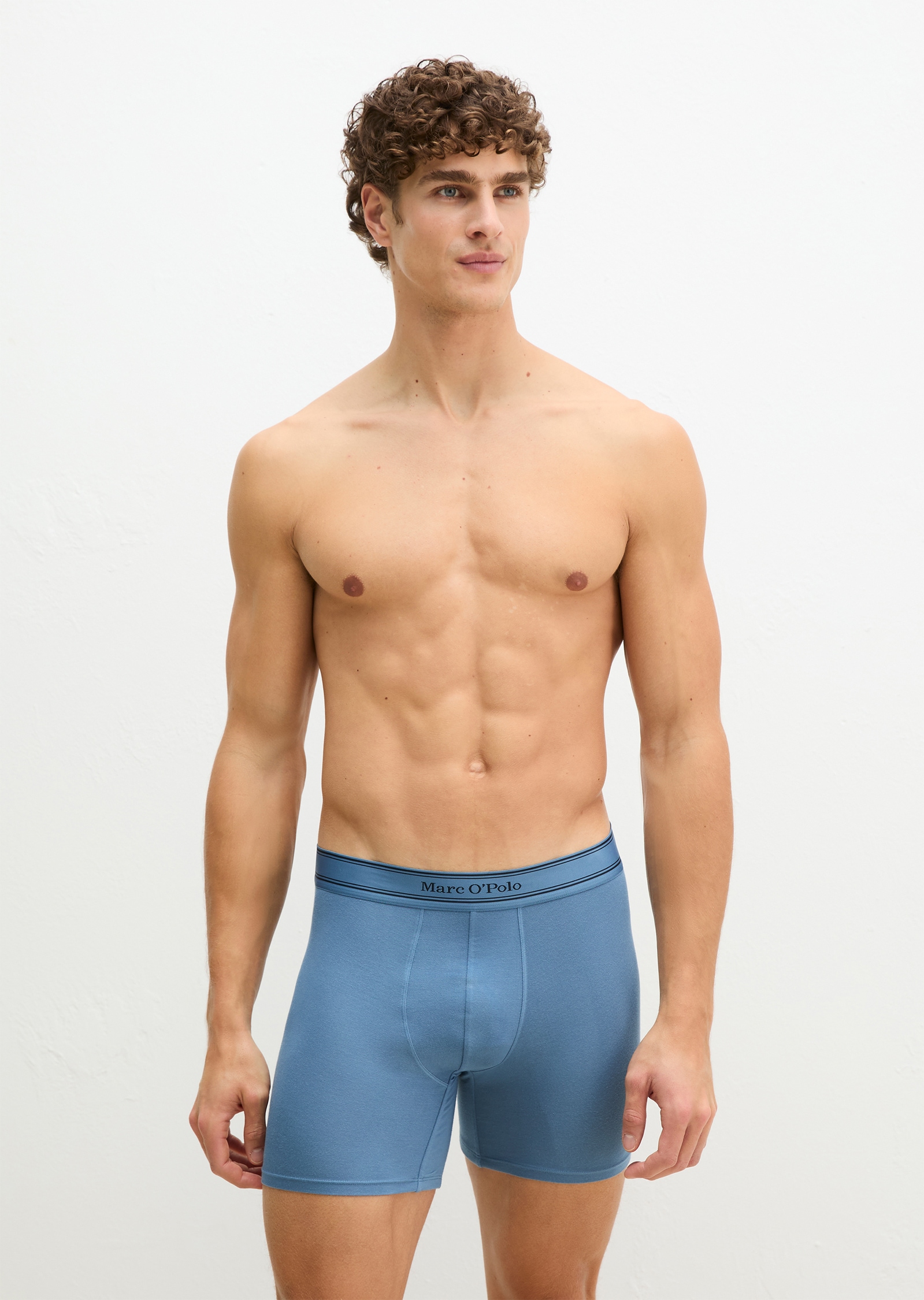 Marc O'Polo Pantalon rétro »Modal« avec jambe un peu plus longue, ceinture logo, sans braguette
