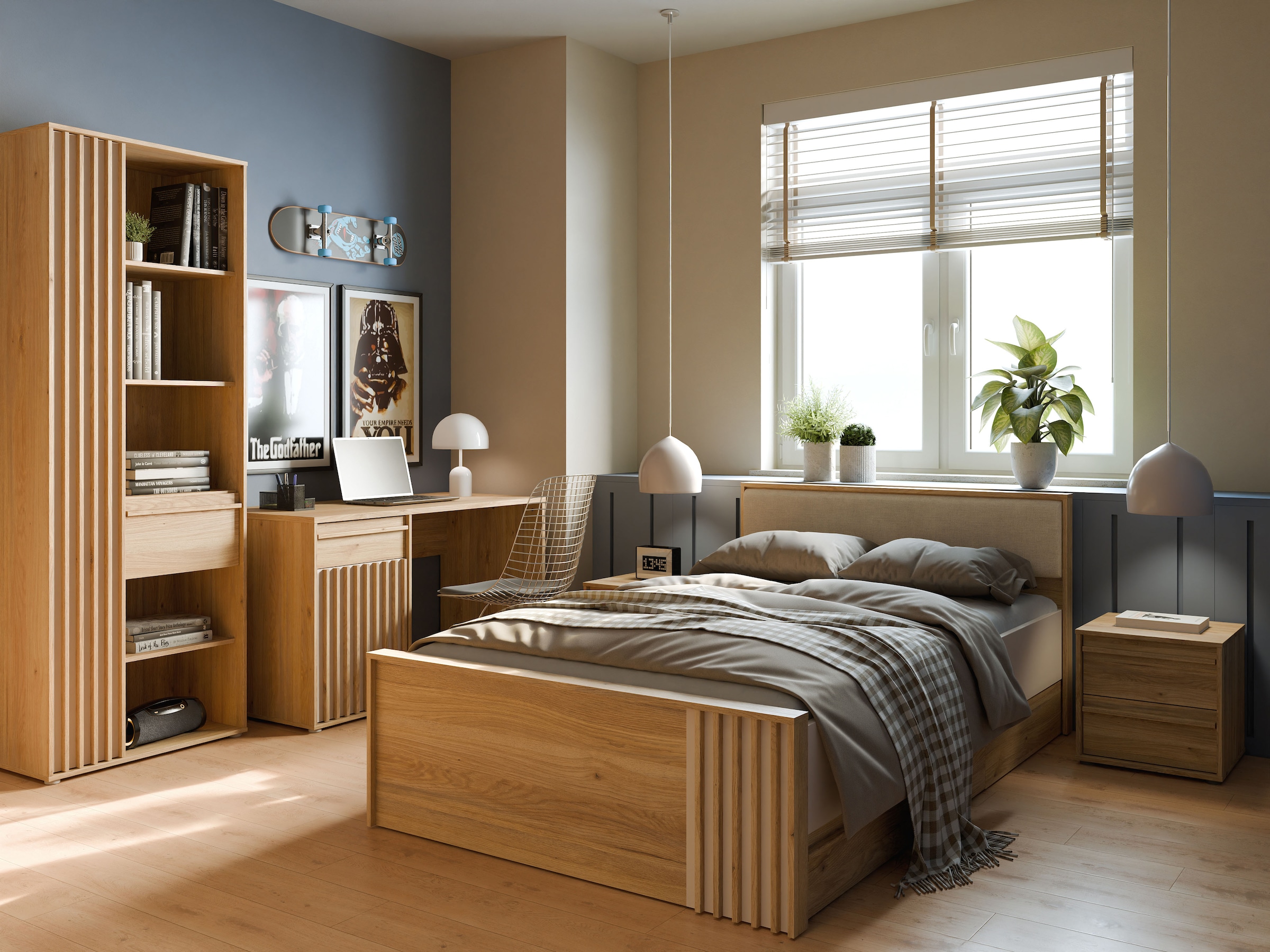FORTE Lit »Bett mit Stauraum 2 SK, Kopfteil gepolstert« L/H/P 130/84/213 cm, disponible en 2 couleurs