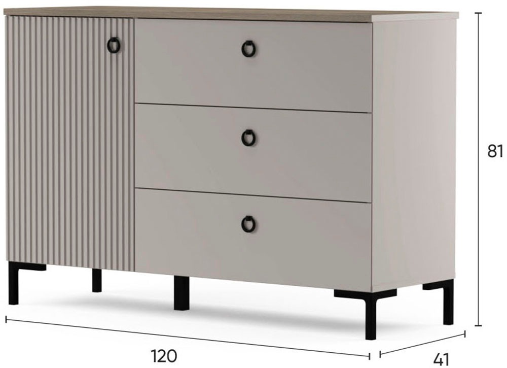 Home affaire Sideboard »Luminara« 1 cuis tlg. Kommode mit Soft-Close Funktion - 120 oder 150 cm Breite