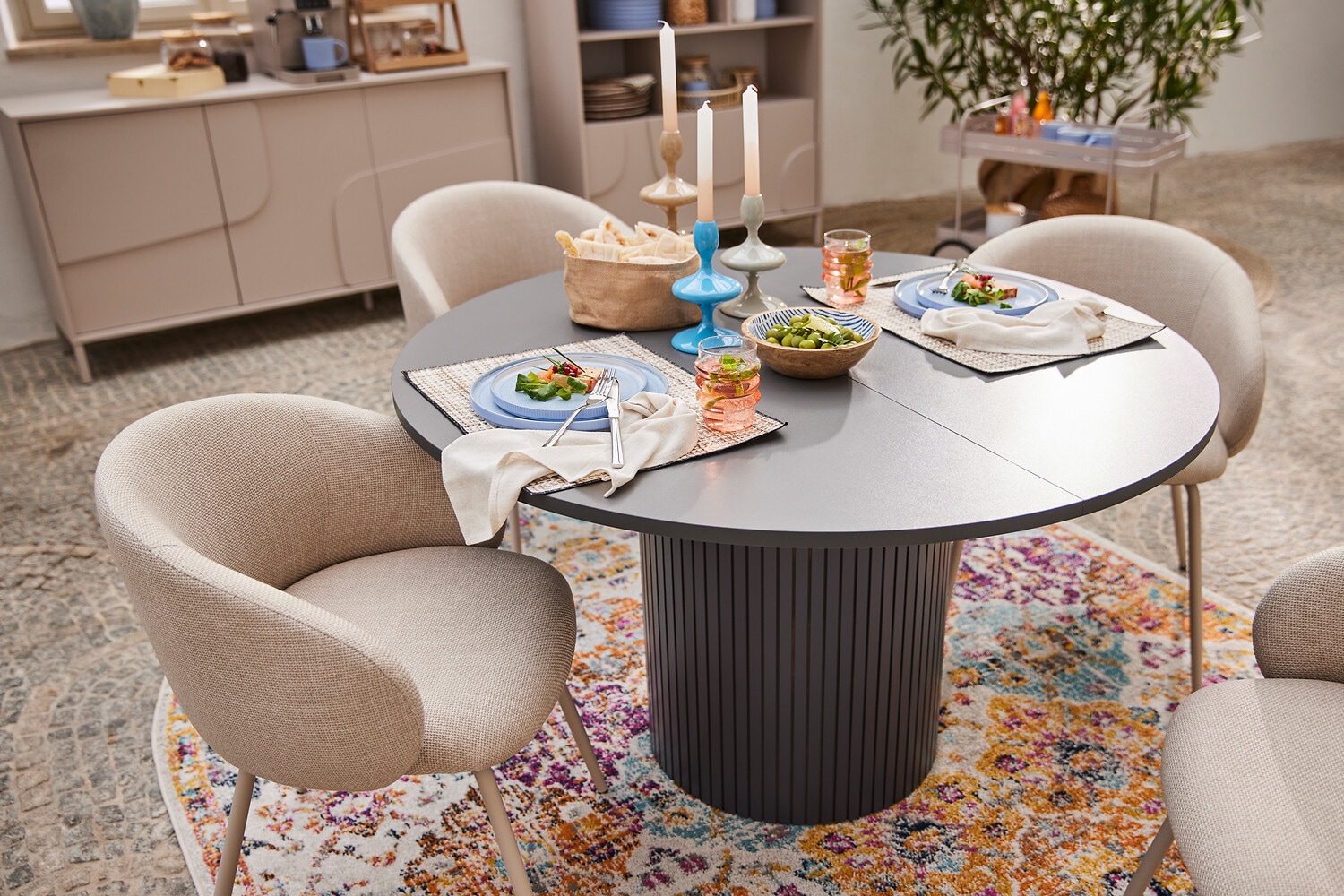 Woodman Table de salle à manger »Toscana« Breite 120 cm, melaminbeschichtet, mit Verlängerungsplatten, FSC®