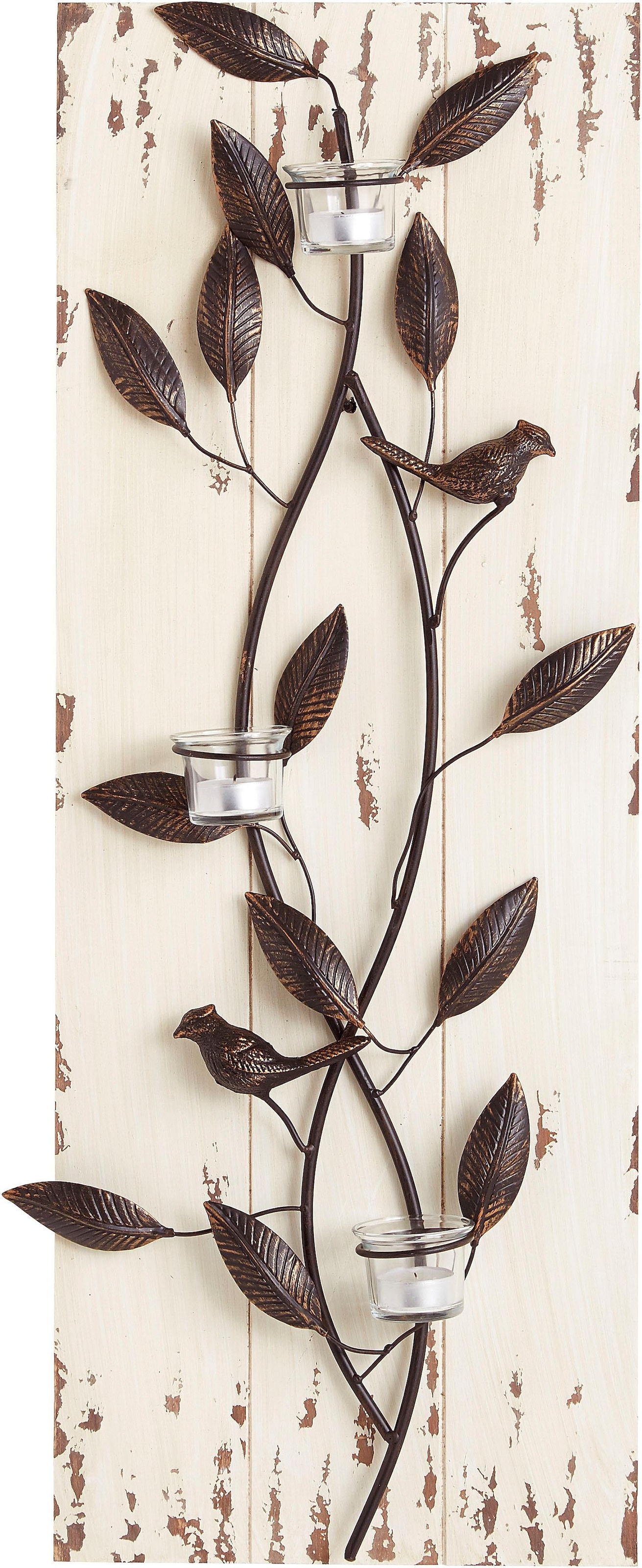 pajoma Wandpaneel mit Teelichtern und Vögelchen