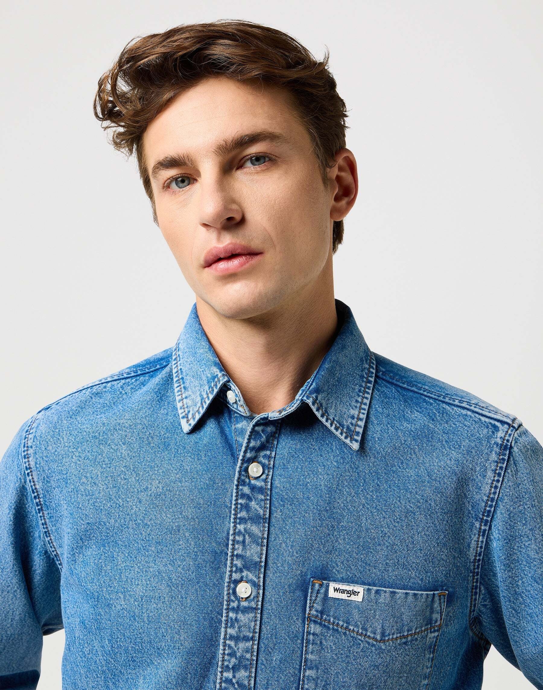 Wrangler Chemise en jean »WRANGLER Jeanshemd 1 Pkt Shirt«