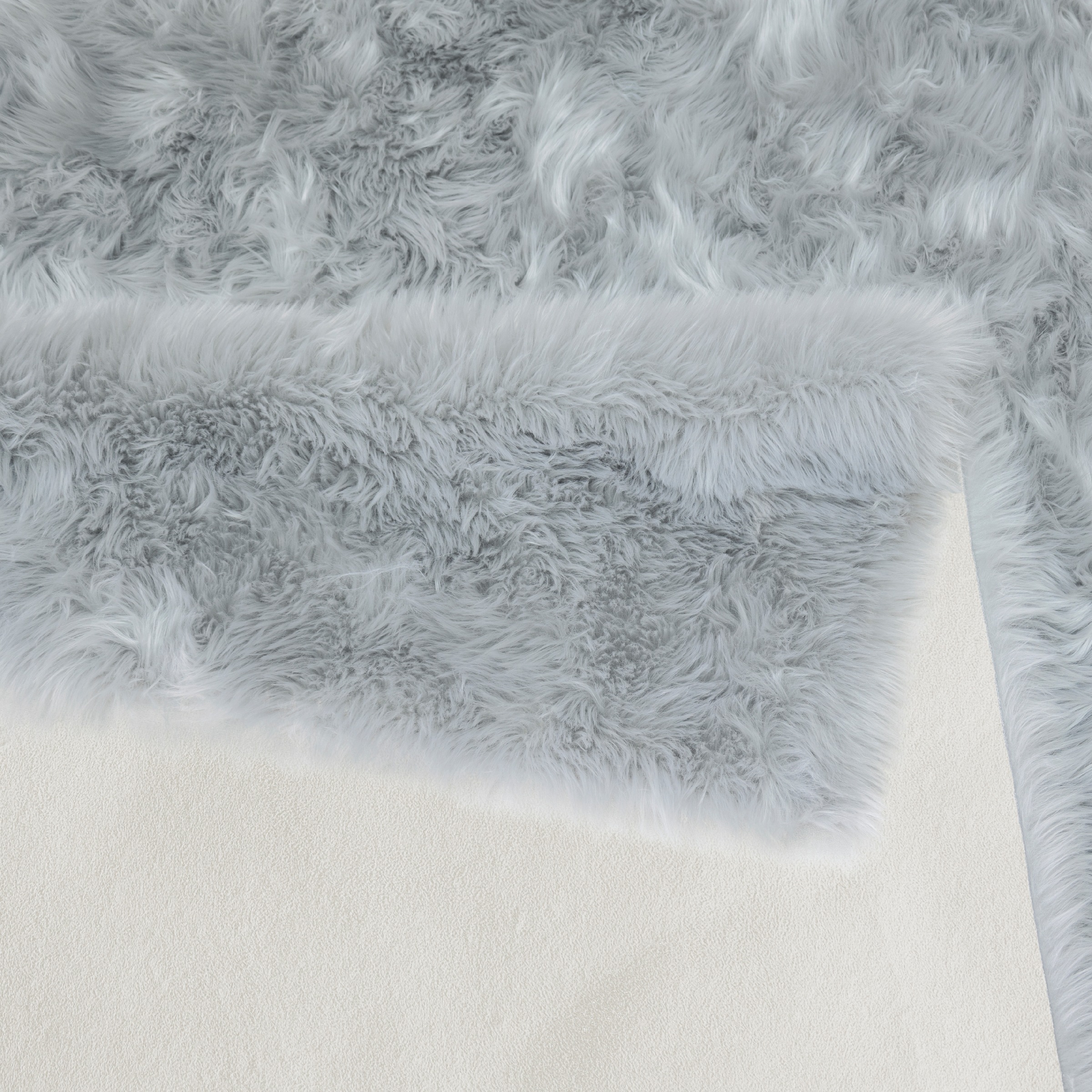 my home Hochflor-Teppich »Kalua, verschiedene Formen« rechteckig 60 mm Höhe Kunstfell, weich, Uni-Farben, Wohnzimmer, Schlafzimmer, Esszimmer