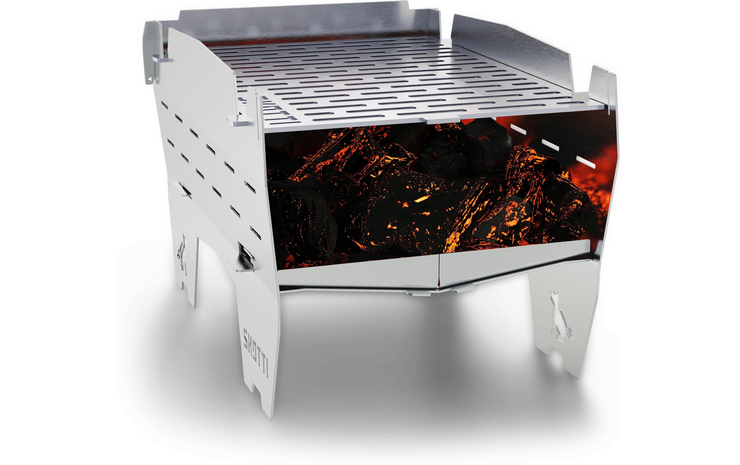   Barbecue à gaz de camping »Skotti Mini« gril pliable ultra-mobile en acier inoxydable pour camping et outdoor